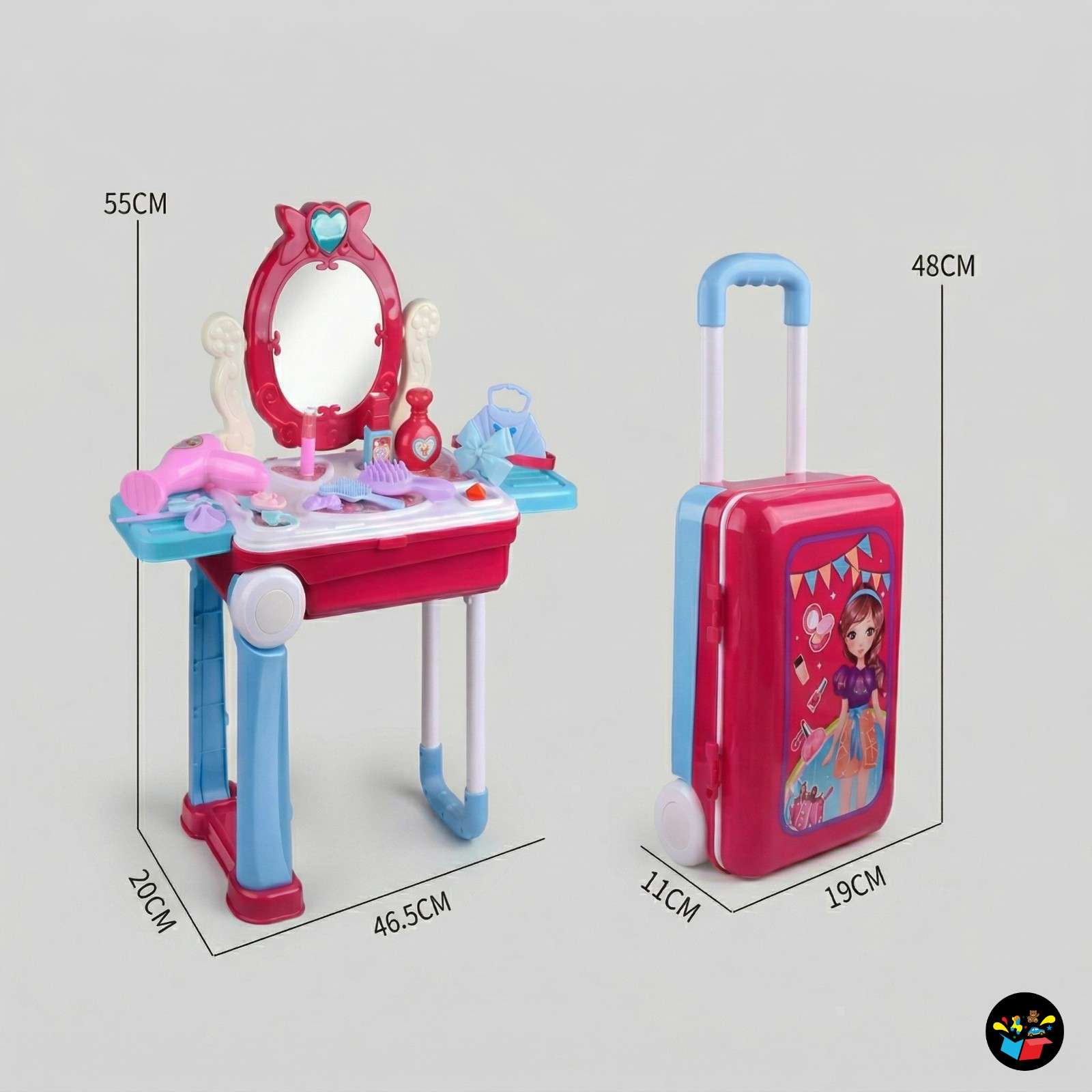 Beauty Set Suitcase on Wheels Kids Makeup Kit