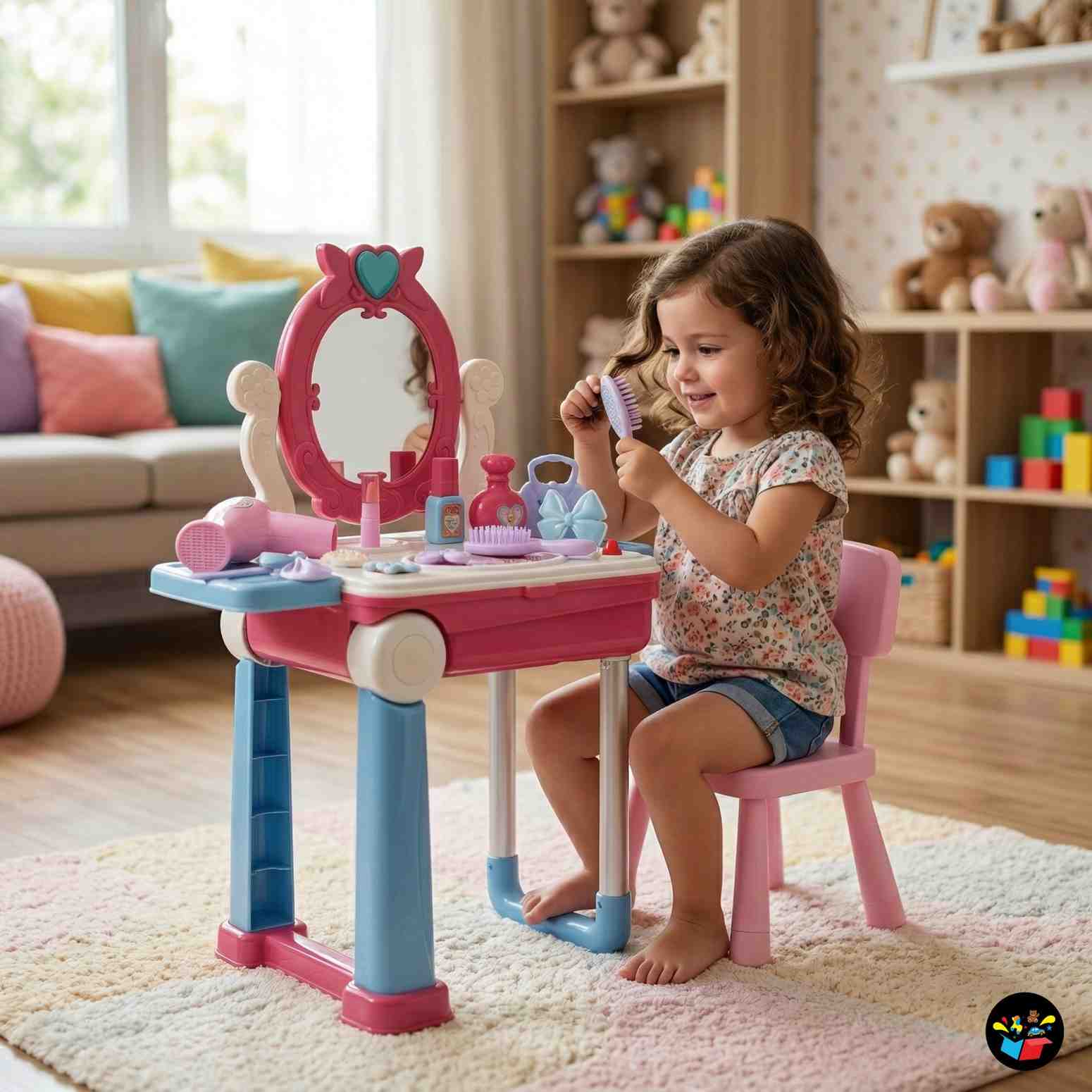 Beauty Set Suitcase on Wheels Kids Makeup Kit