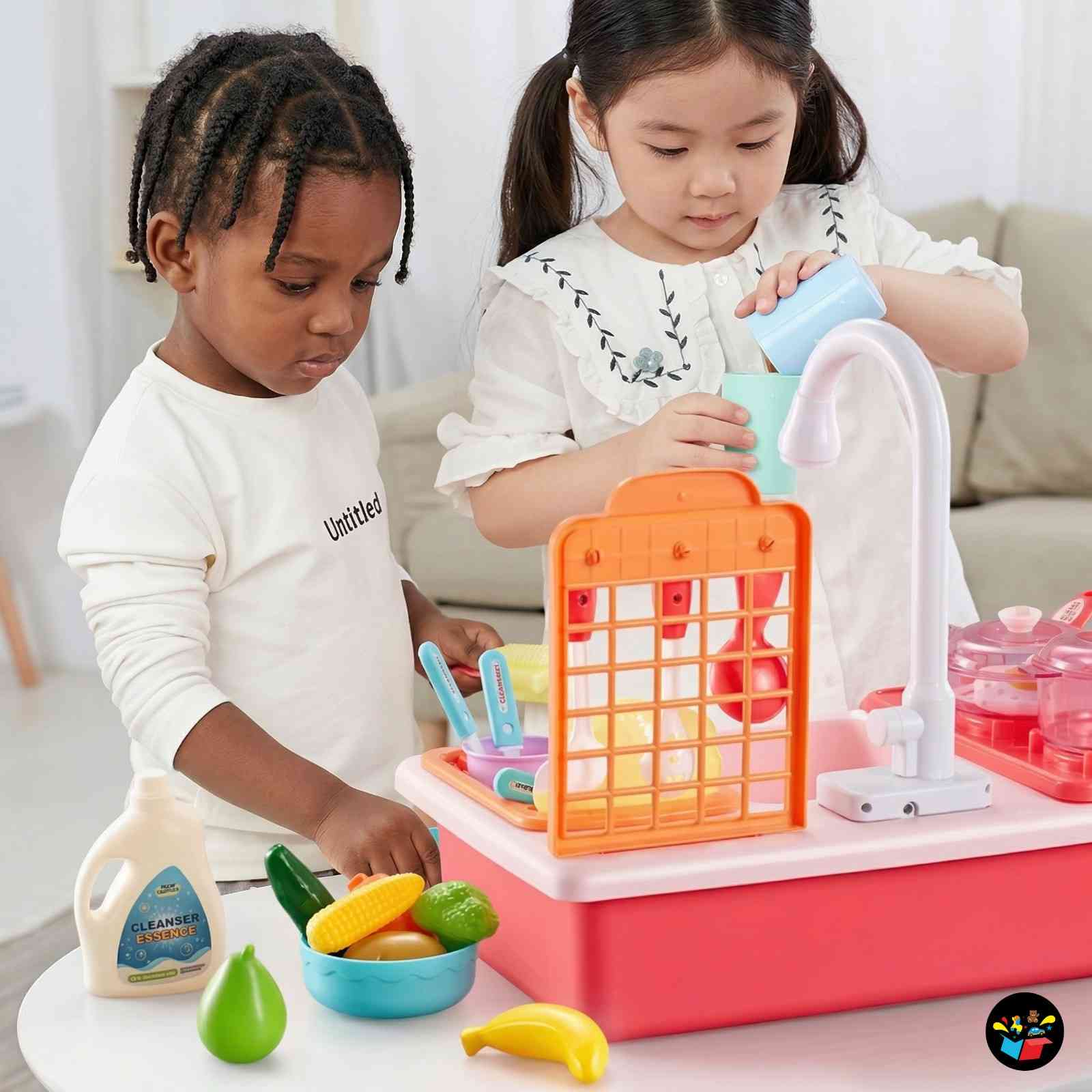 Kids Kitchen Sink Toy Running Water Set