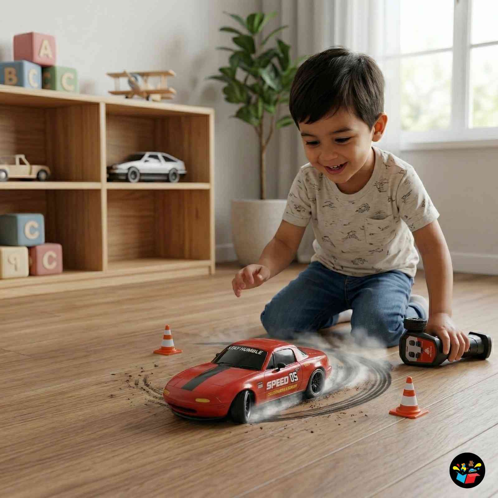 4WD RC Drift Car Smoke LED Lights Toy