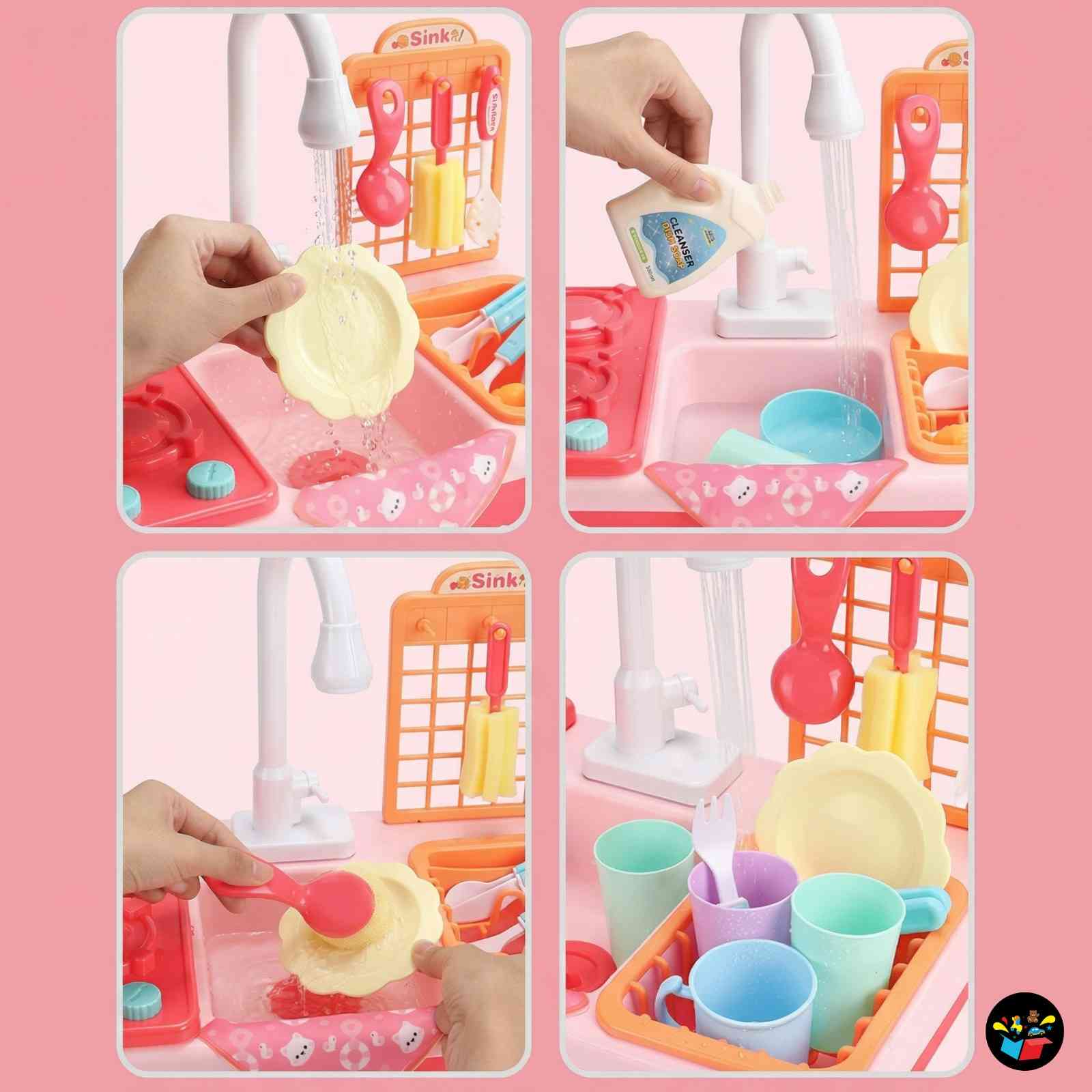 Kids Kitchen Sink Toy Running Water Set