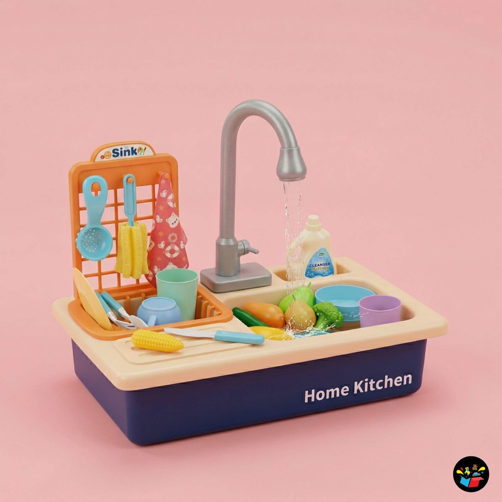 Kids Kitchen Sink Toy Running Water Set