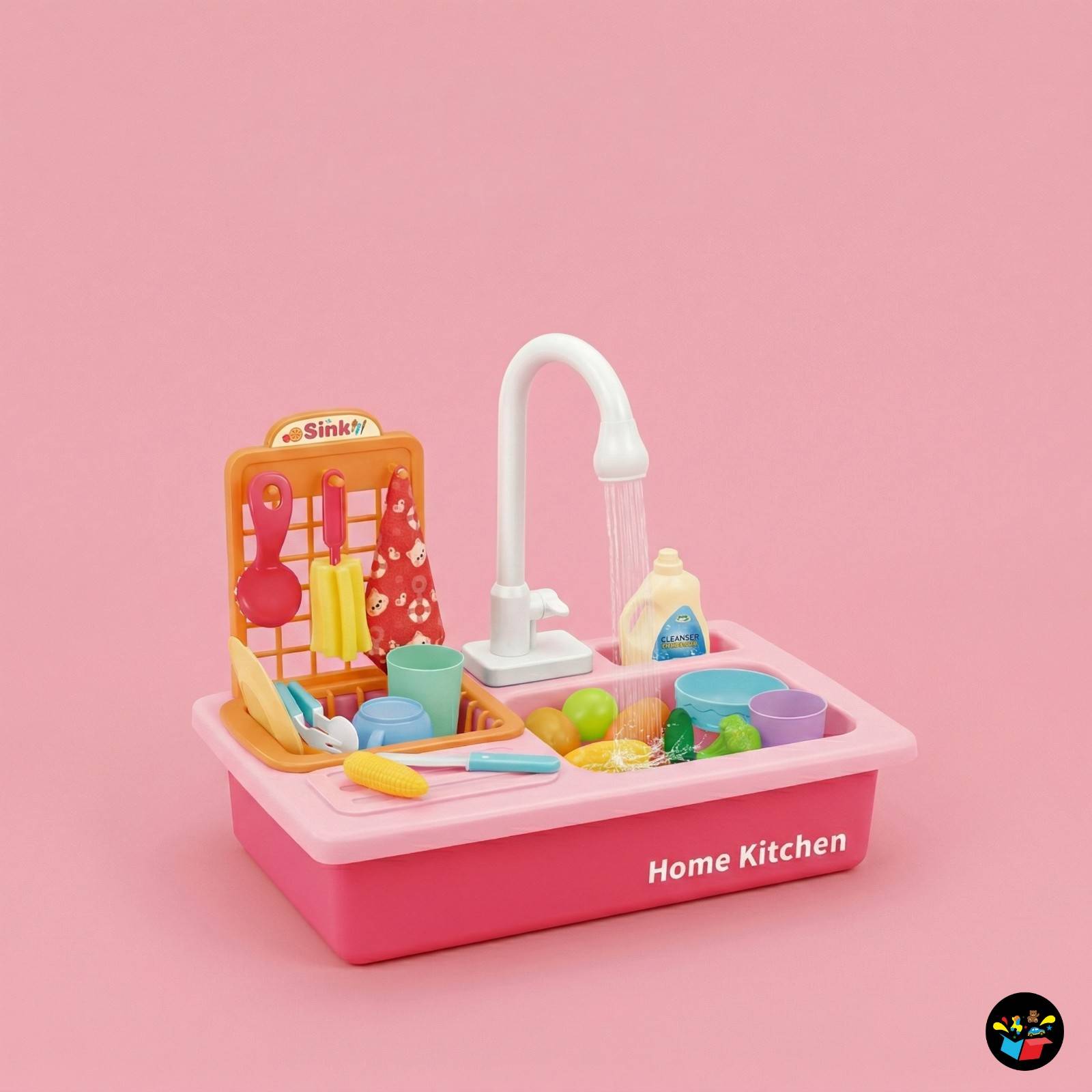 Kids Kitchen Sink Toy Running Water Set
