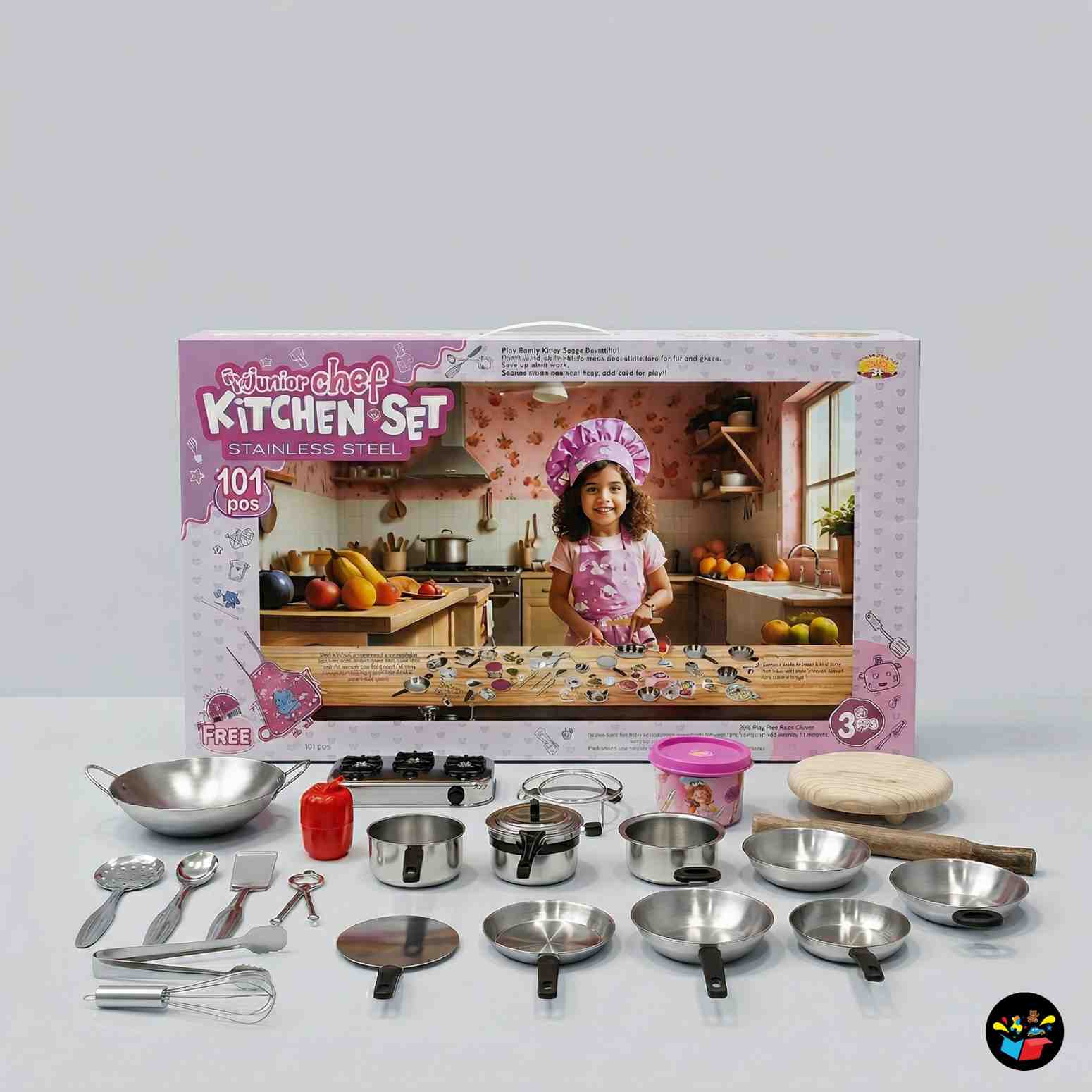 Kids Kitchen Play Set 101pcs Stove Utensils