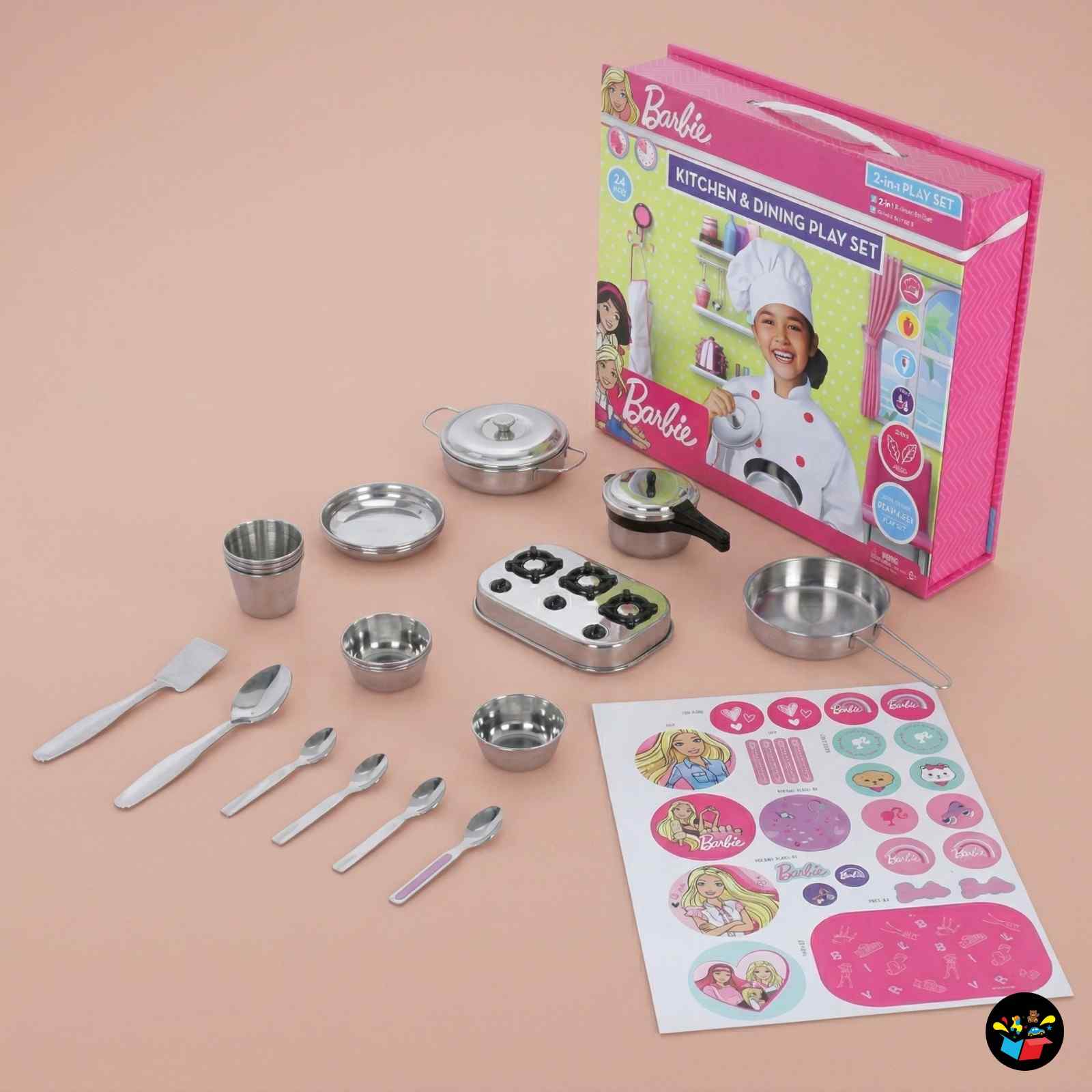 Barbie Kitchen Play Set 24pcs Cooking Toys