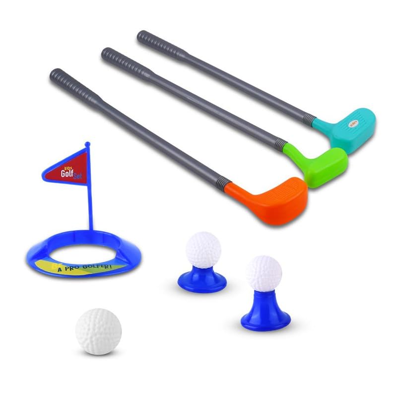 Plastic Golf Set with Golf Sticks, Platform Cup & 2 Balls Kids Boys