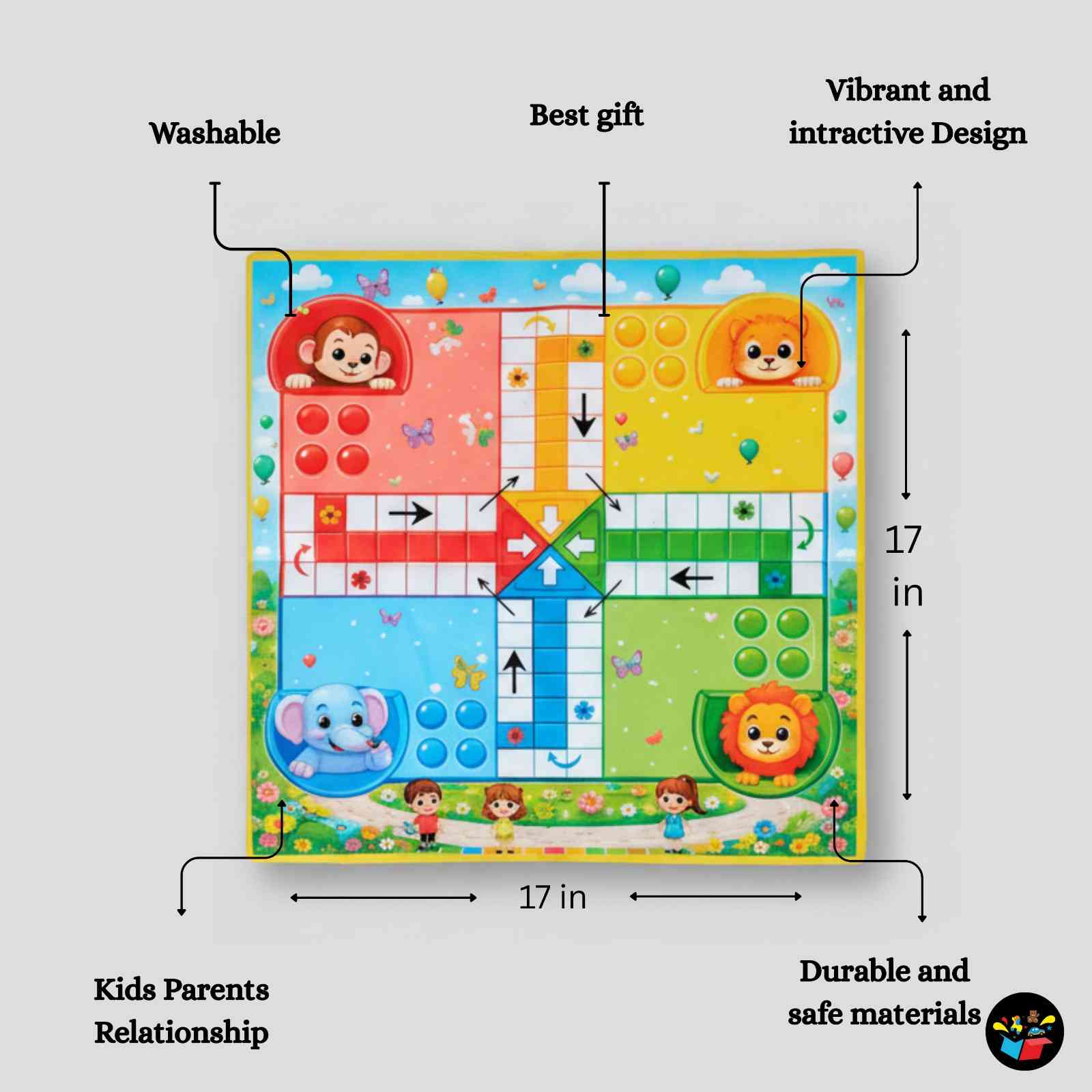 Play Mat Duo 2-in-1 Ludo & Snakes and Ladders