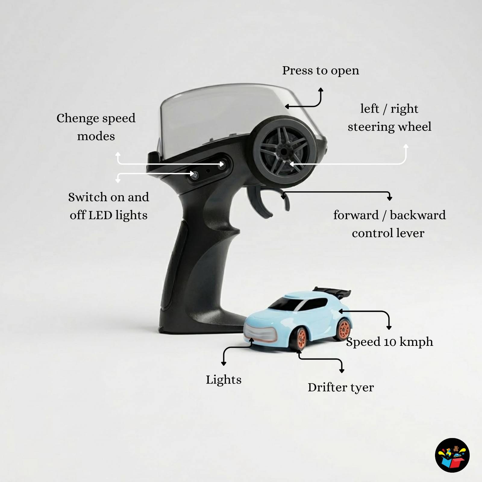 Mini RC Drift Car with Garage Remote Control