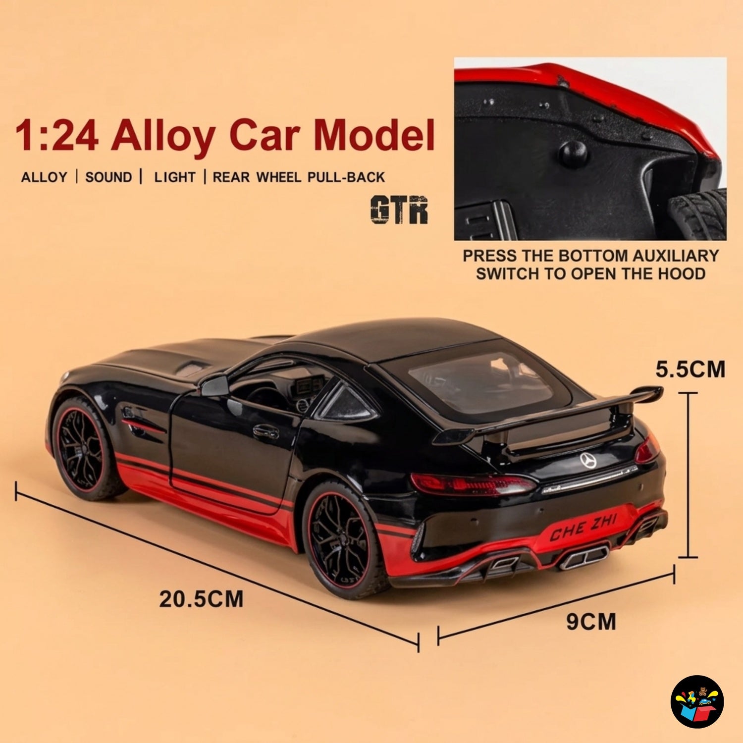 Alloy Pullback Toy Car with Light & Music