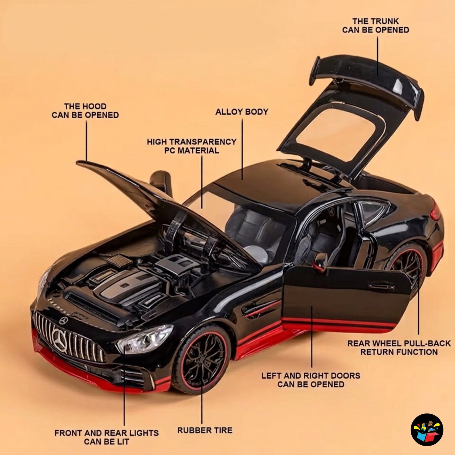 Alloy Pullback Toy Car with Light & Music