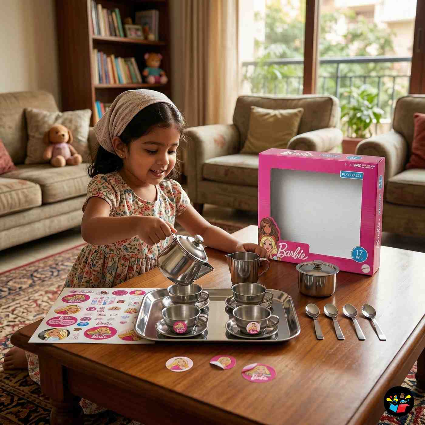 Barbie Tea Set 17pcs Kids Pretend Play Toy