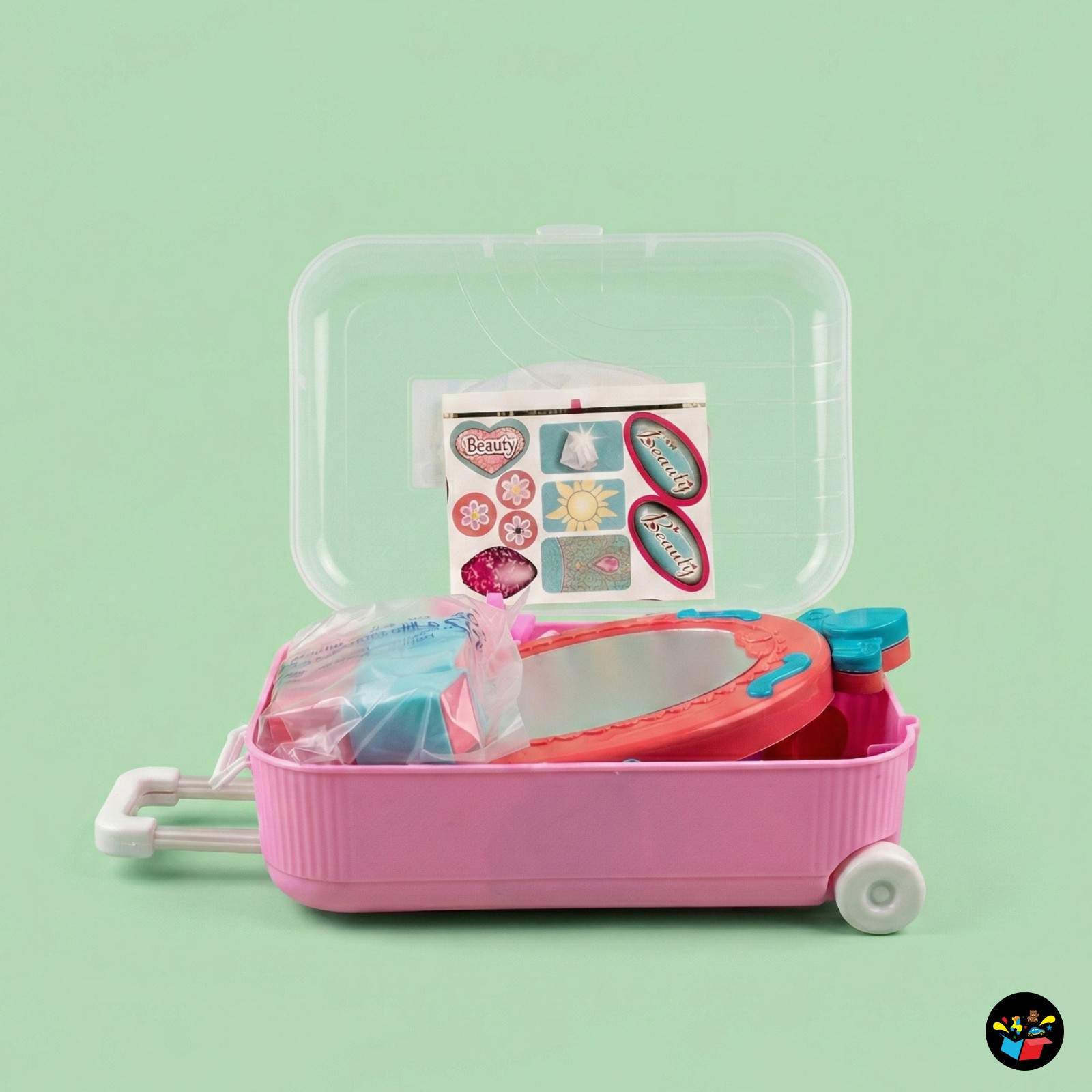 Kids Makeup Trolley Set Mirror Dryer Toy