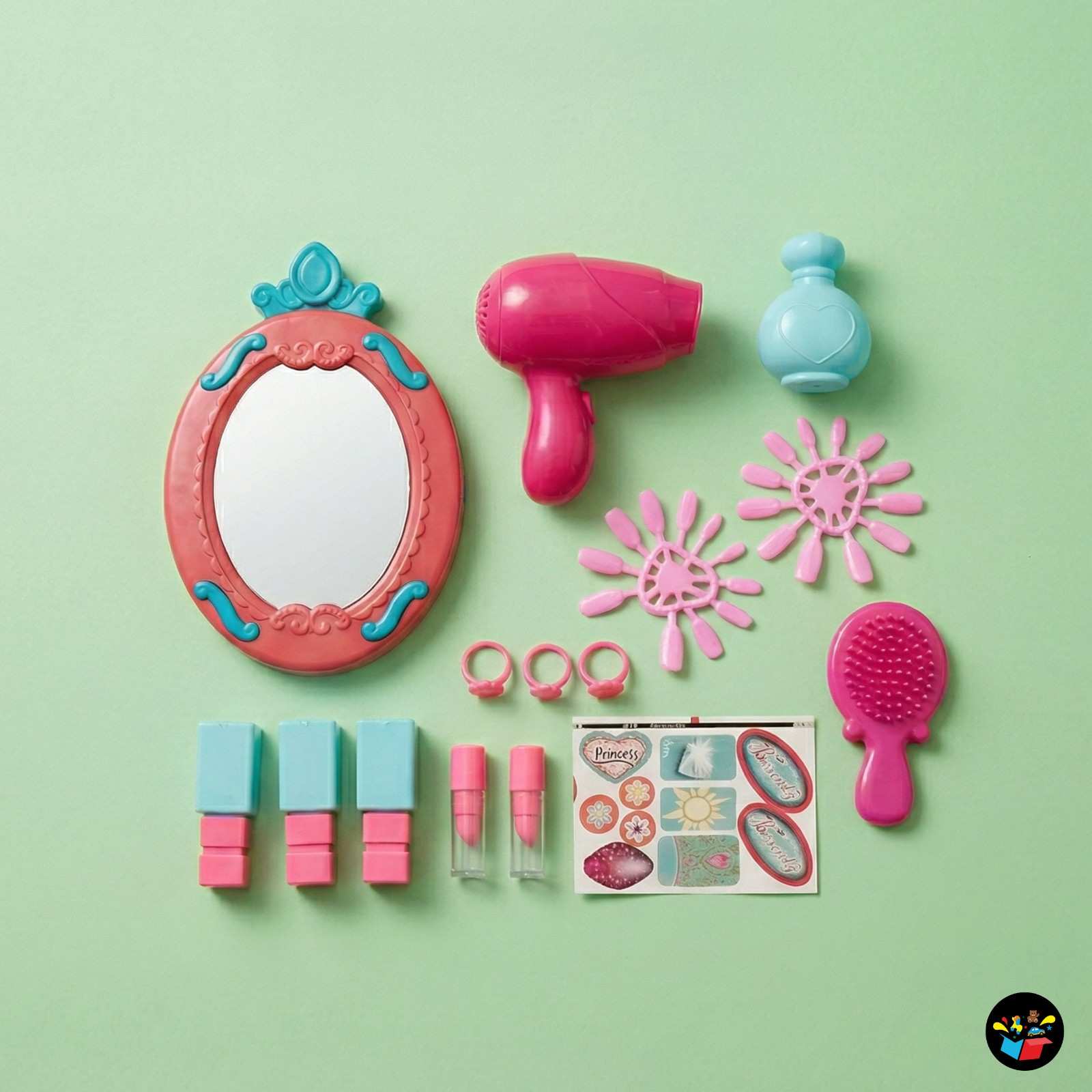Kids Makeup Trolley Set Mirror Dryer Toy