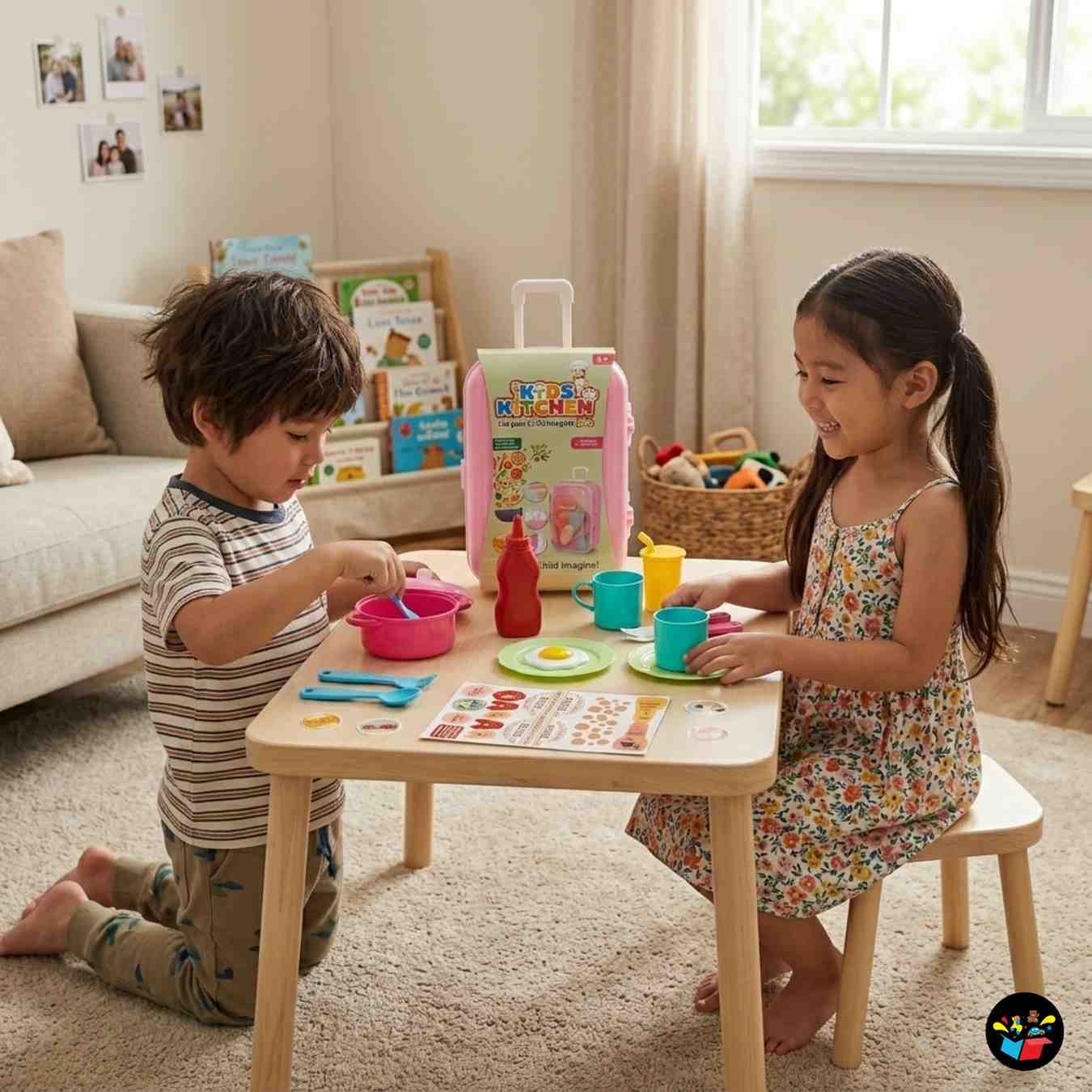 Kids Kitchen Set Suitcase Cooking Toy Kit