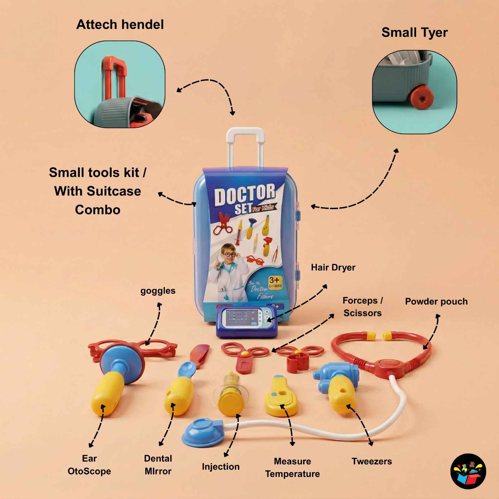 Kids Doctor Set Suitcase Medical Toy Kit