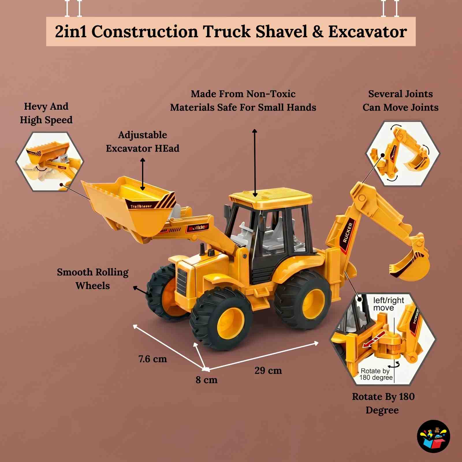 2-in-1 Construction Truck Excavator Loader