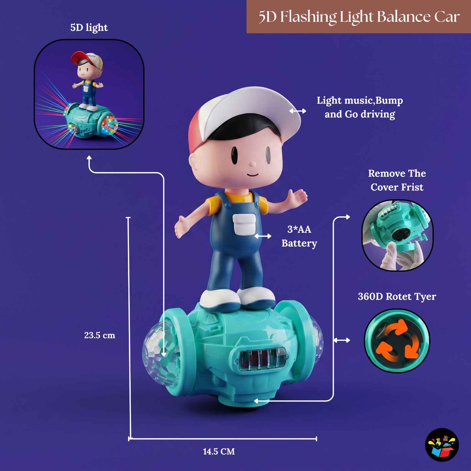 5D Balance Car Toy Lights Music Stunt Boy
