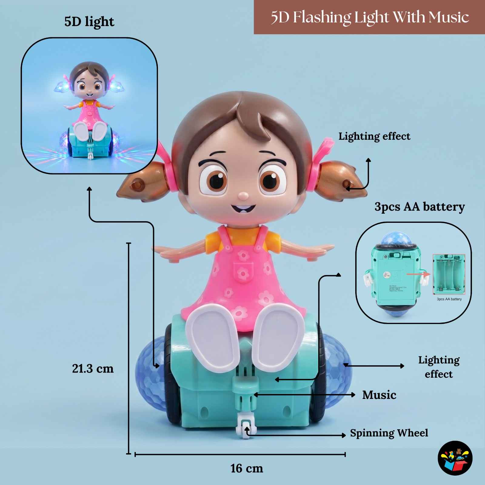 5D Musical Balance Toy Dancing Girl Car