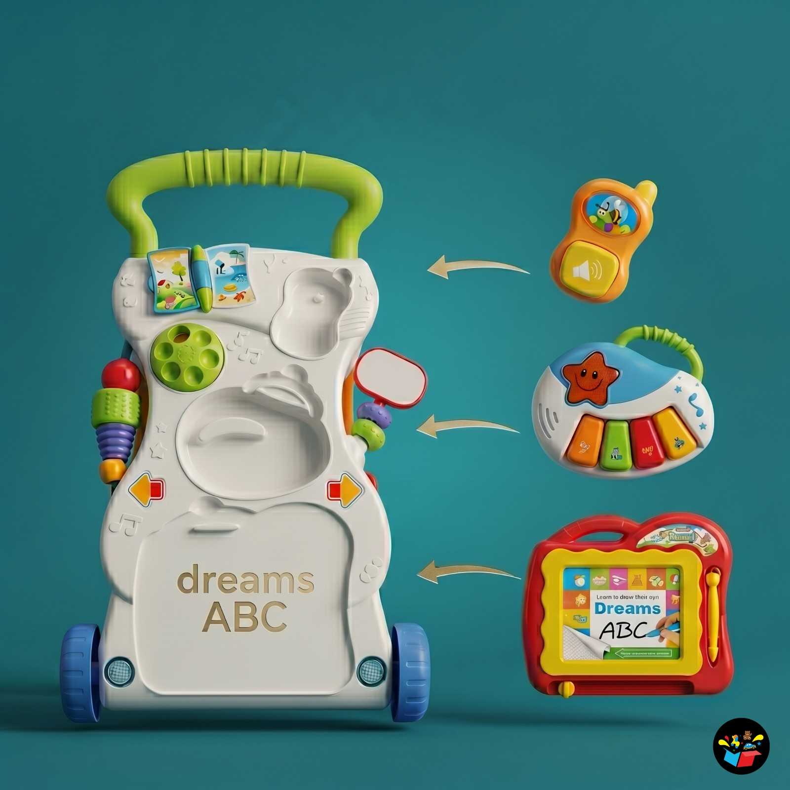 Adjustable Baby Walker Music Activity Board