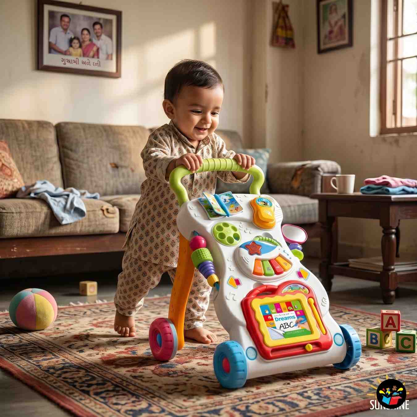 Adjustable Baby Walker Music Activity Board