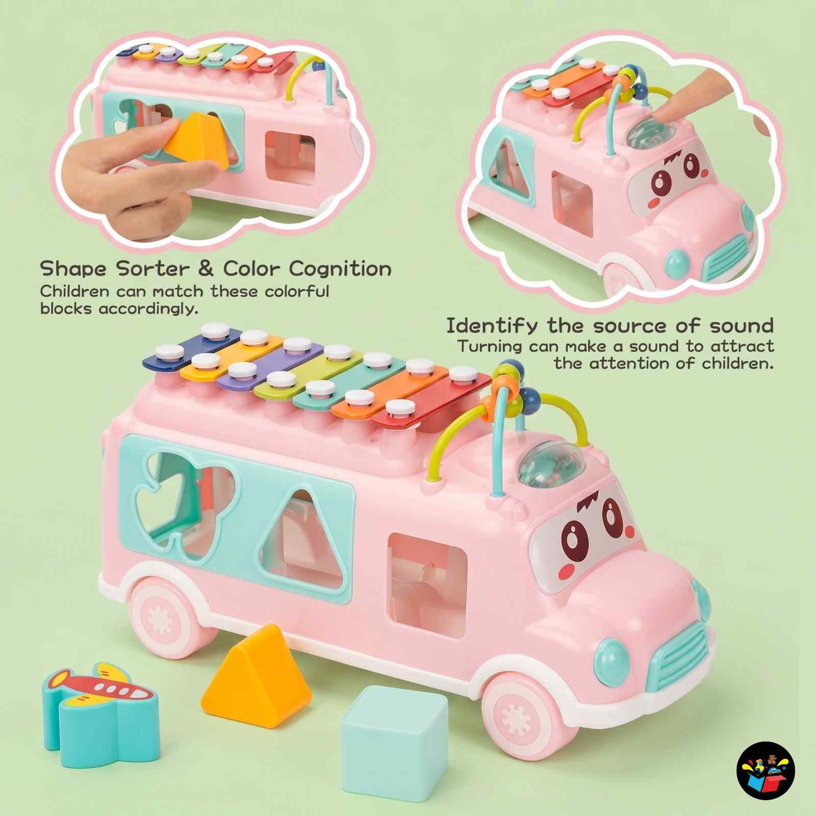 Baby School Bus Xylophone Musical Toy Kids