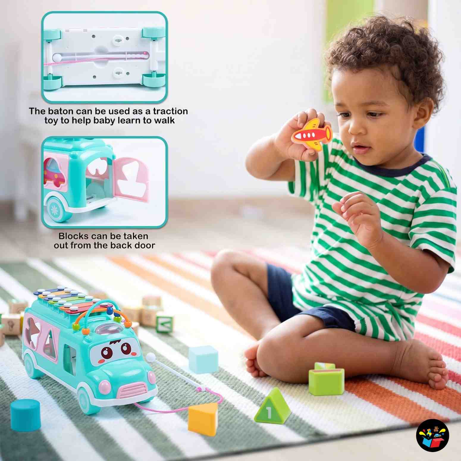 Baby School Bus Xylophone Musical Toy Kids