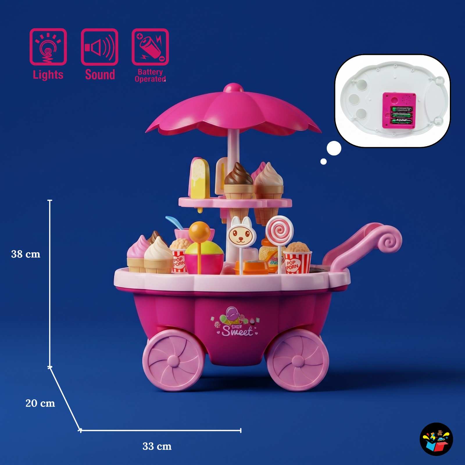 Sweet Ice Cream Trolley Toy LED Music Kids