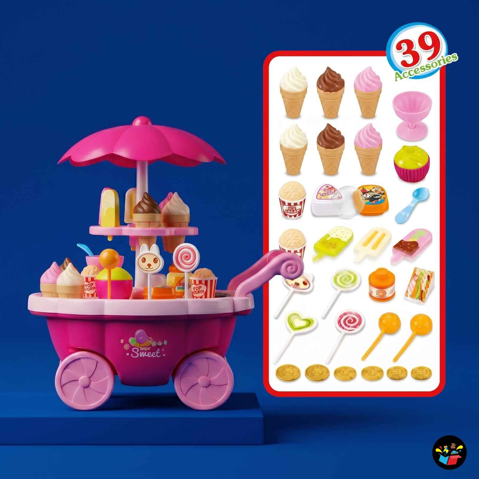 Sweet Ice Cream Trolley Toy LED Music Kids