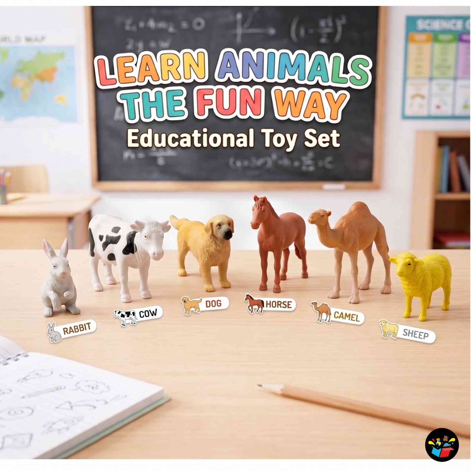 6pcs Farm Animal Toy Set Kids Learning Toys