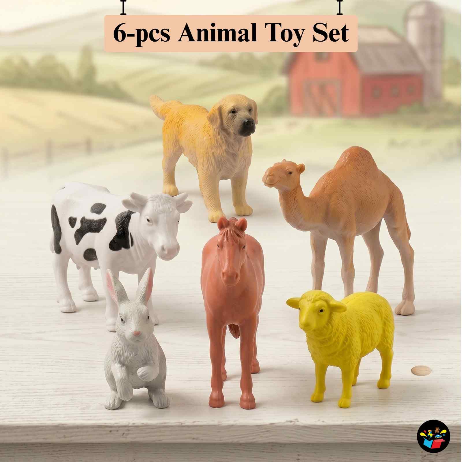 6pcs Farm Animal Toy Set Kids Learning Toys