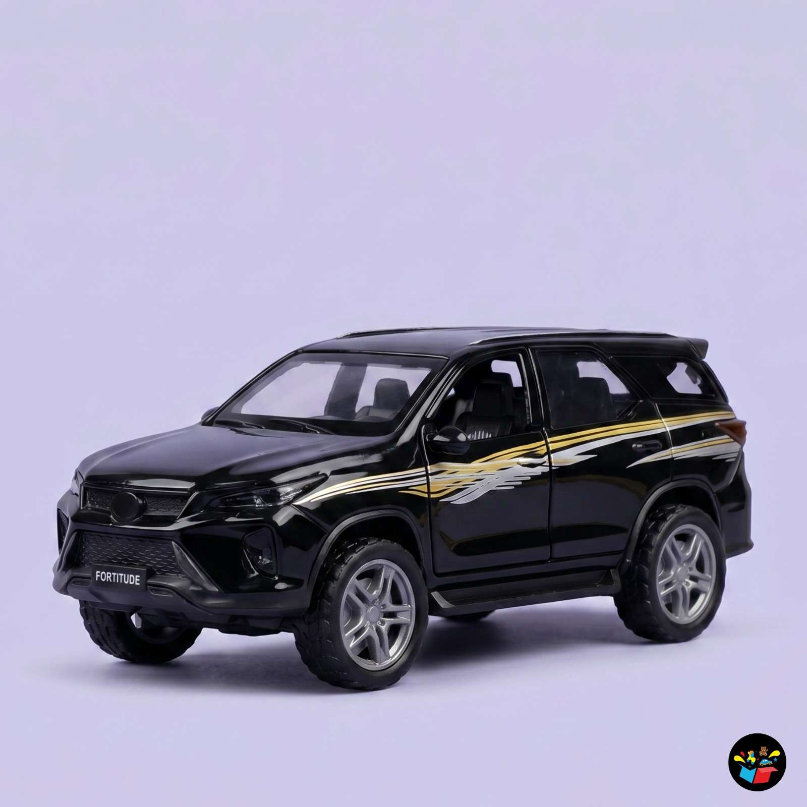 Premium Fortuner Metal SUV Car Pull Back Open Doors