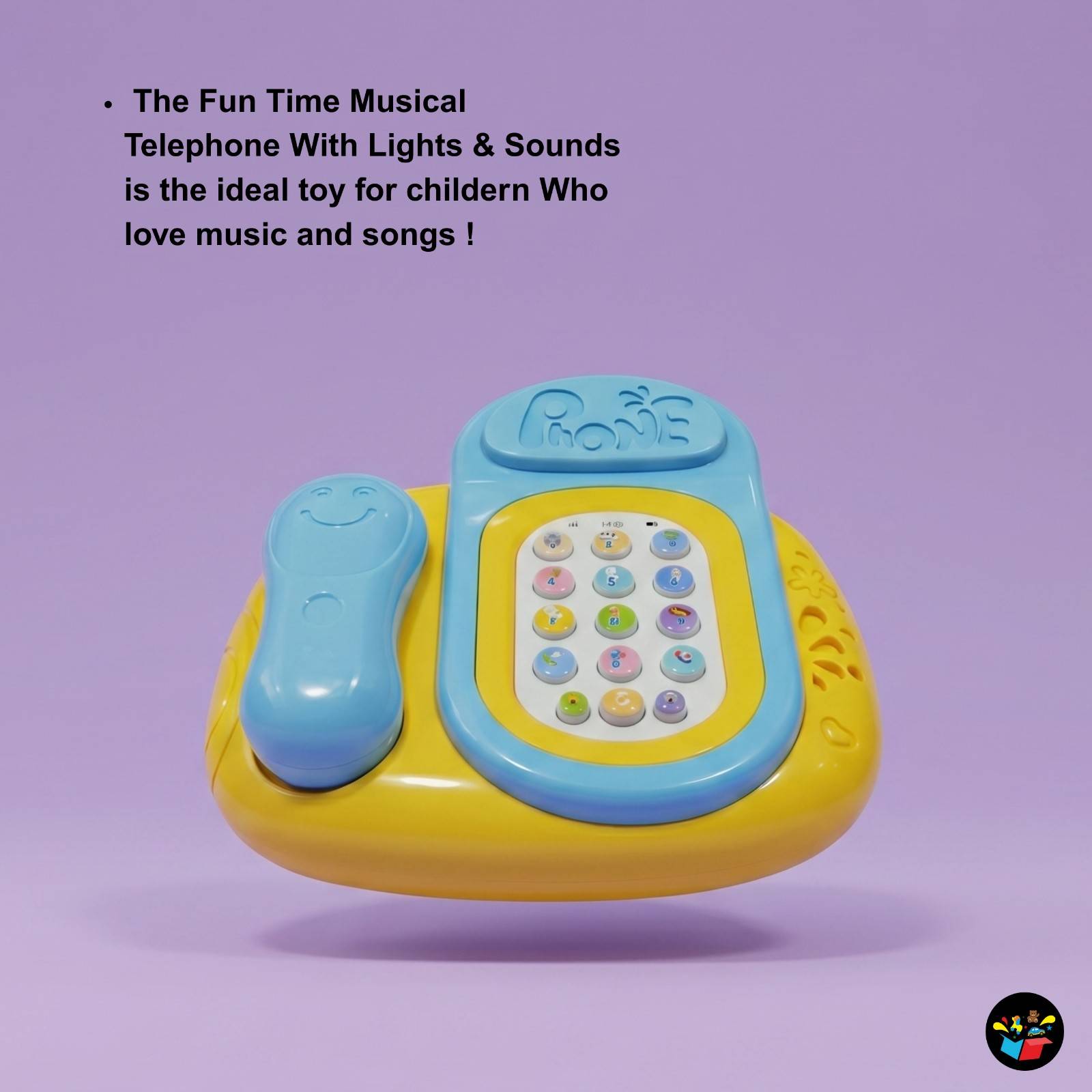 Musical Telephone Toy Lights Removable Handset