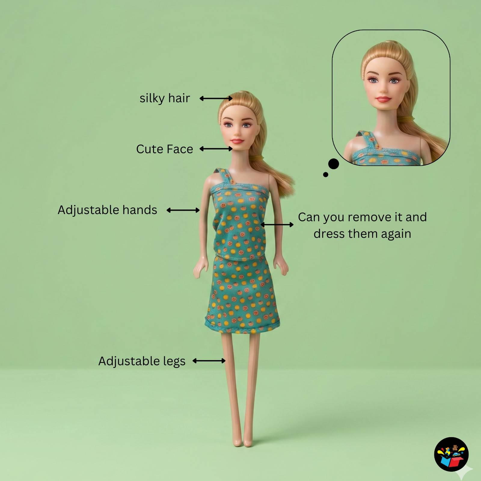 Fashion Doll Silky Hair Adjustable Toy Girl