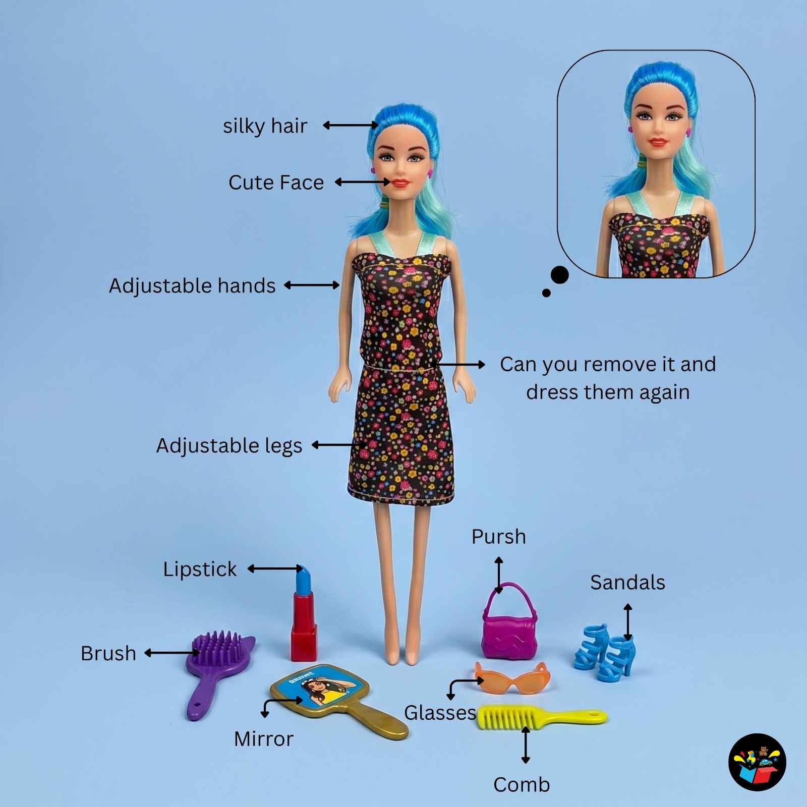 Tara Fashion Doll Set Silky Hair Dress Up