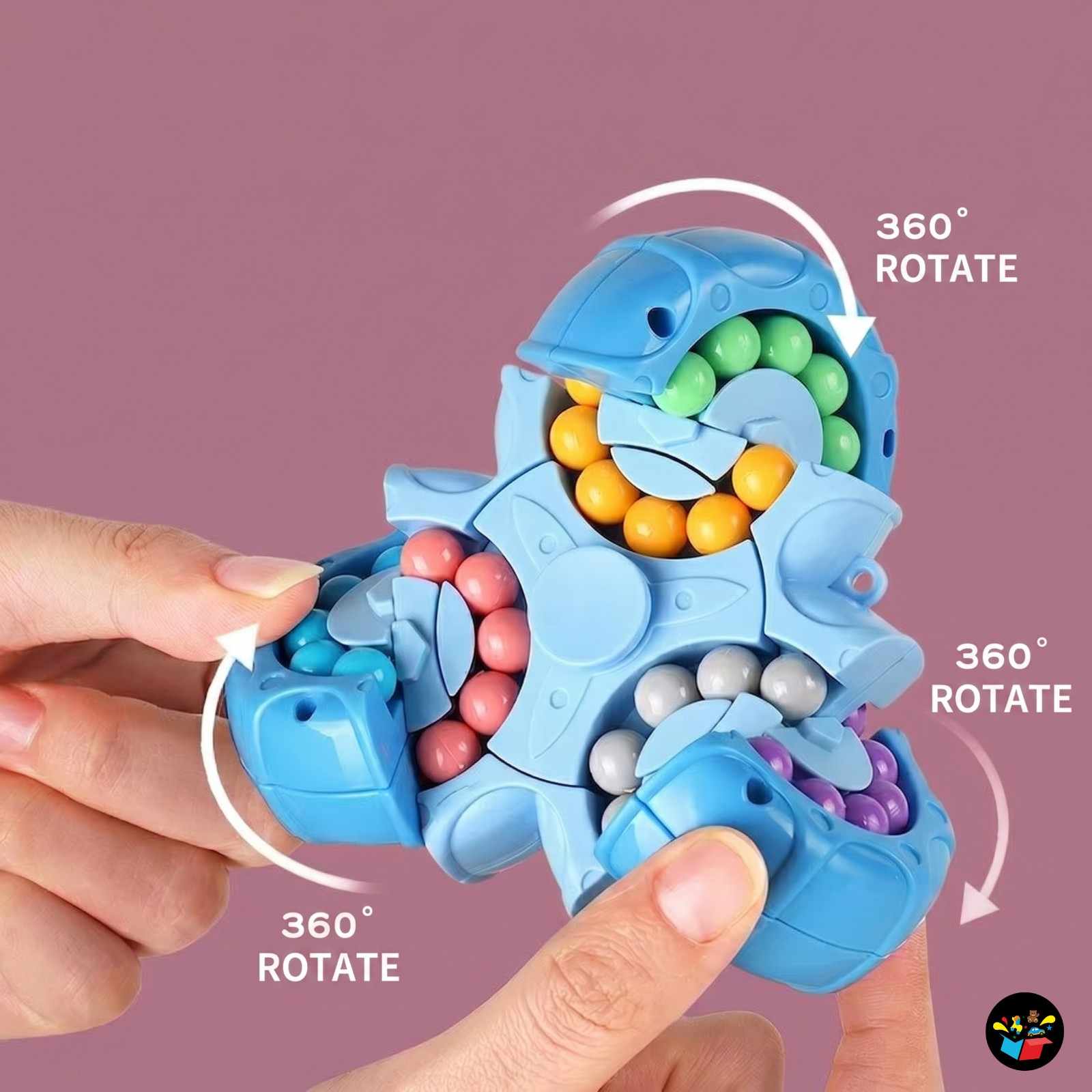 360° Fidget Spinner Toy Color Beads Kids