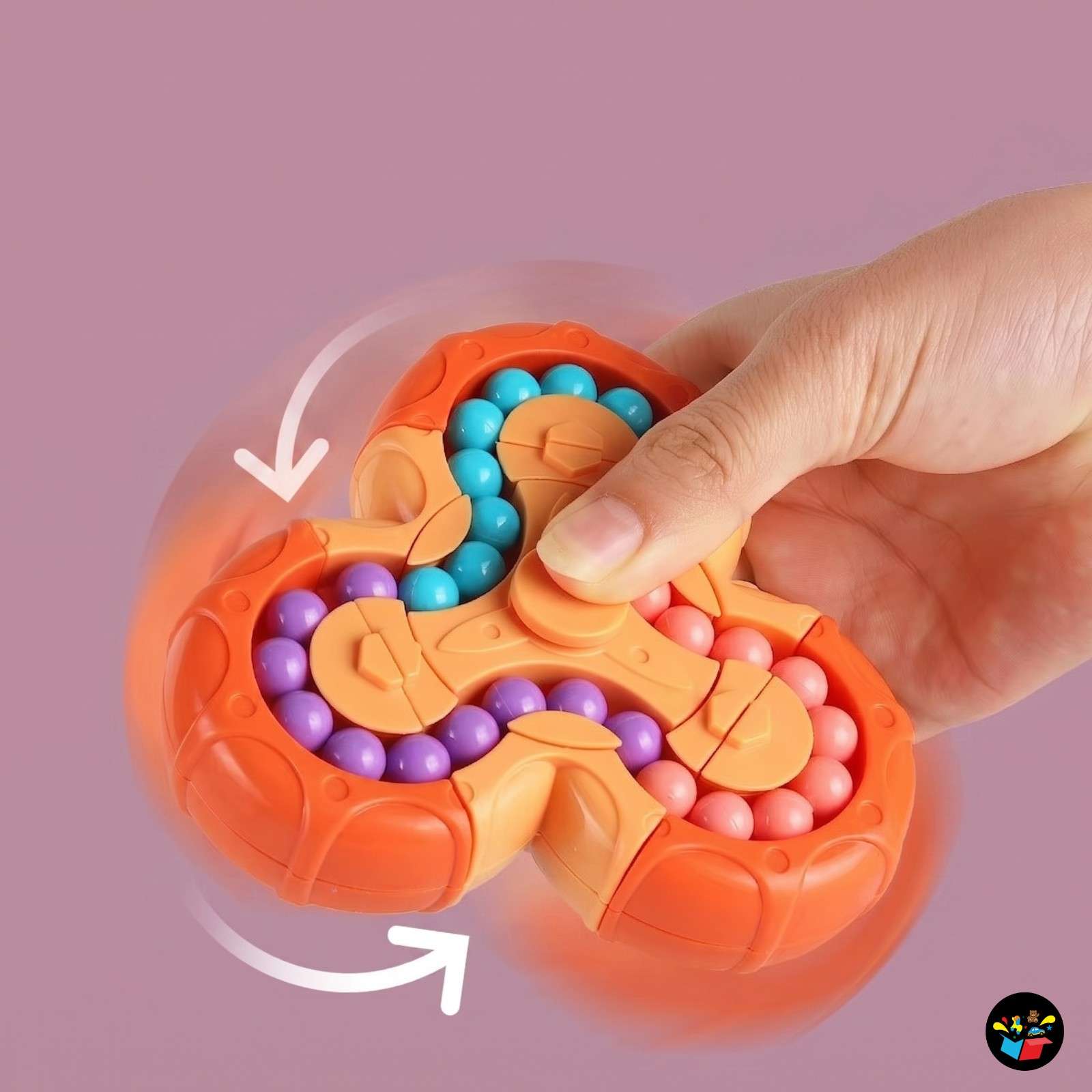 360° Fidget Spinner Toy Color Beads Kids