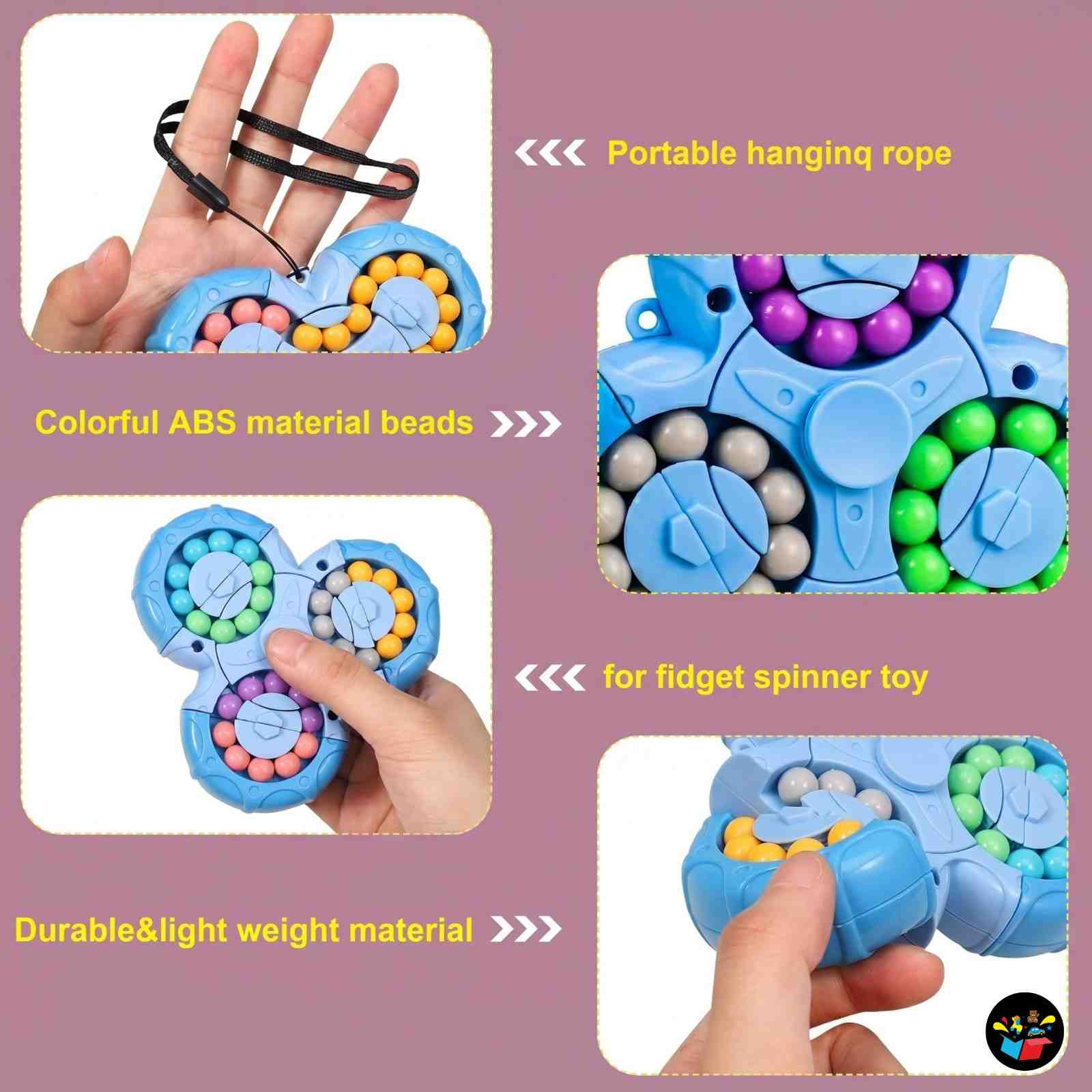 360° Fidget Spinner Toy Color Beads Kids