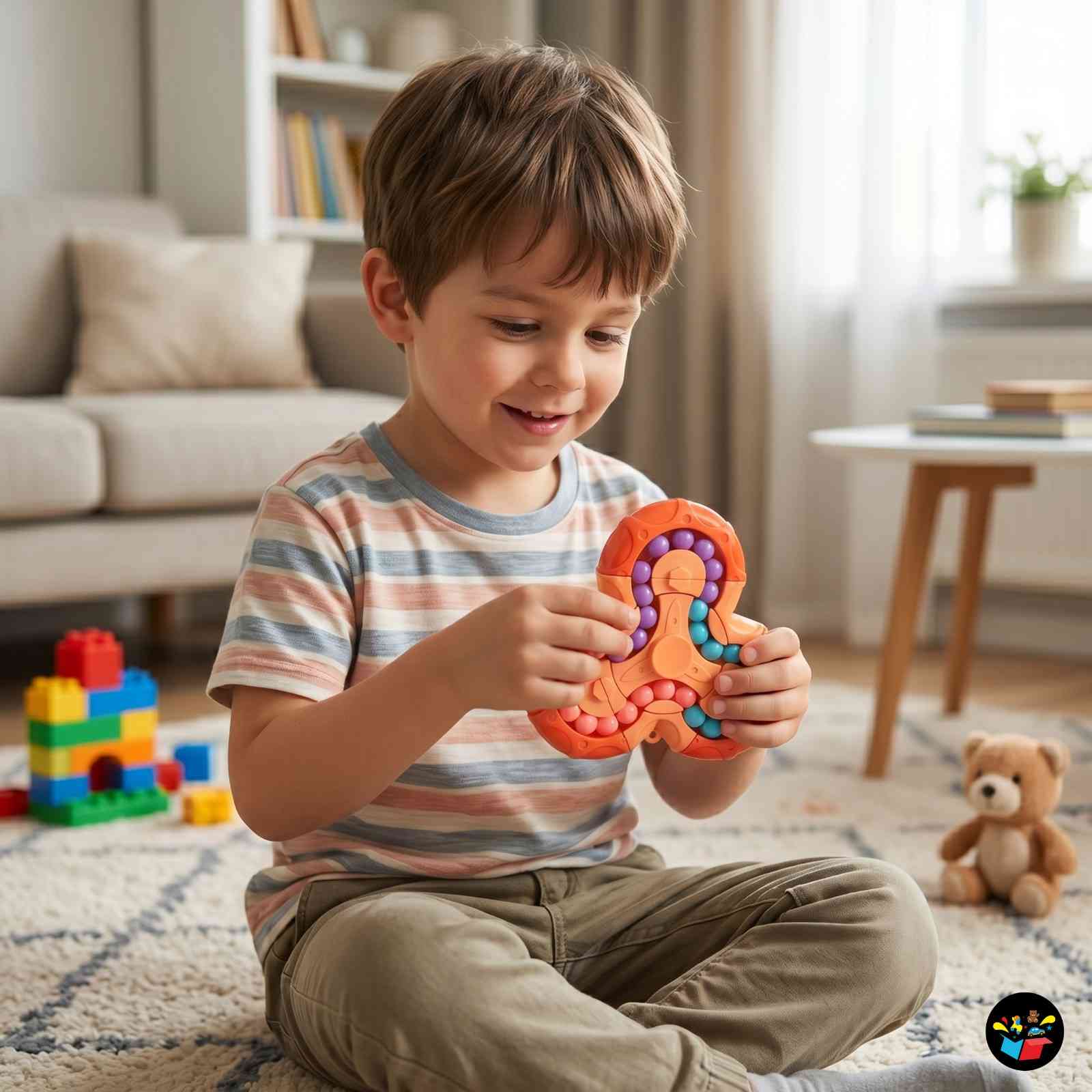 360° Fidget Spinner Toy Color Beads Kids