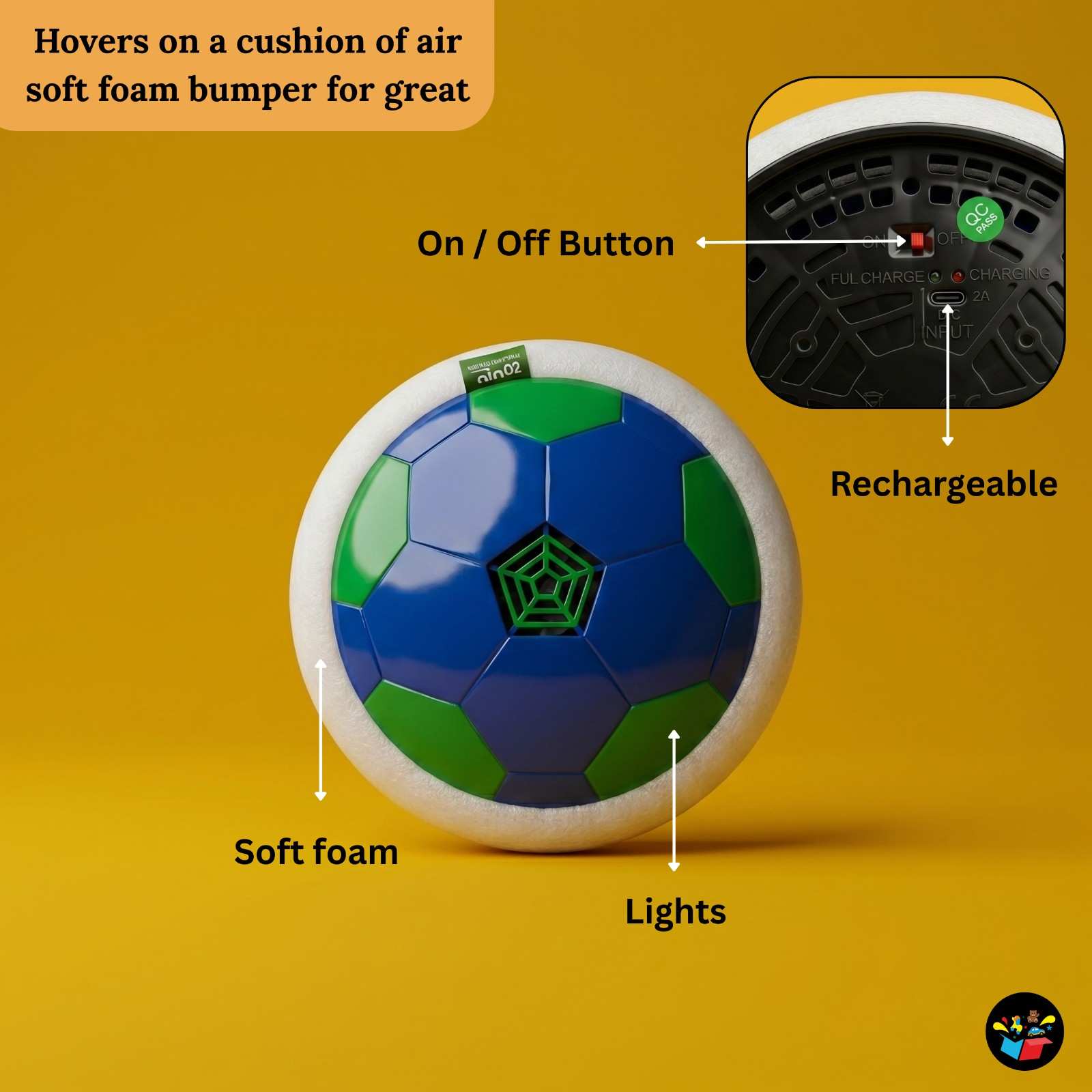 Hover Soccer Ball LED Lights Indoor Kids Toy