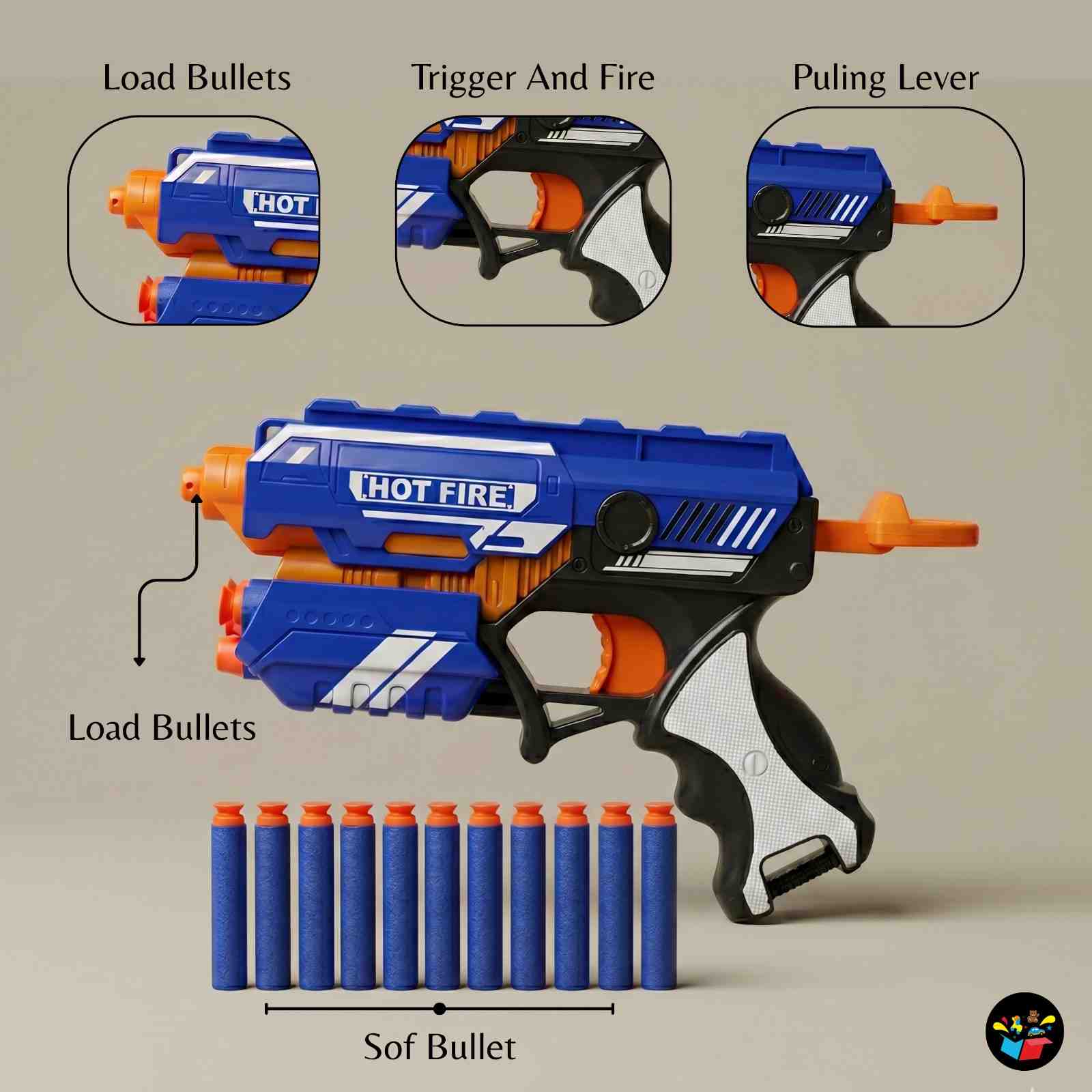 Soft Bullet Toy Gun Foam Dart Blaster Kids