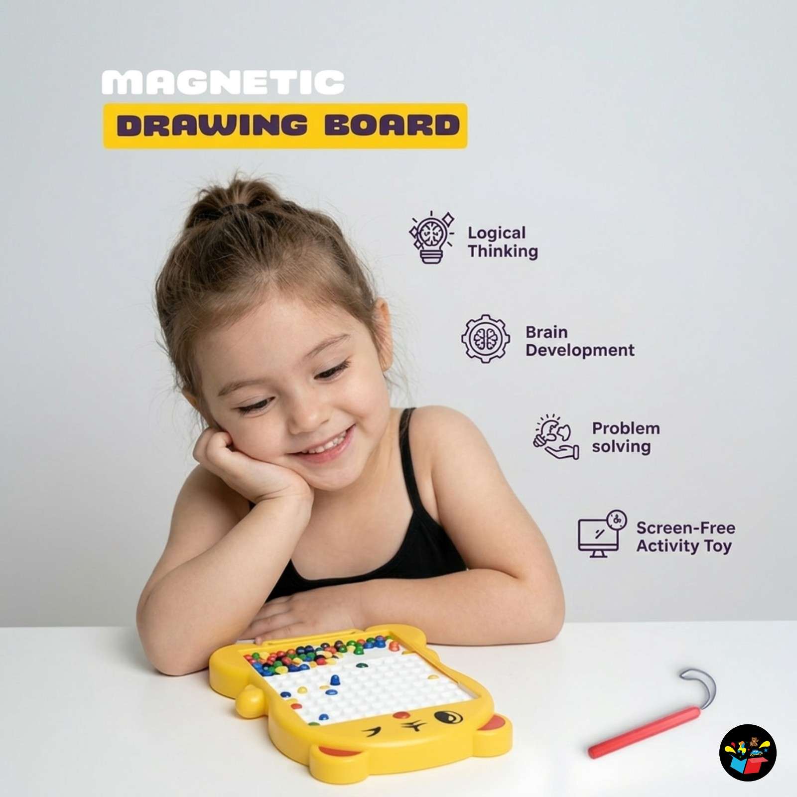 Magnetic Drawing Board for kids 80 pcs – Educational Dot-to-Dot Creativity Board