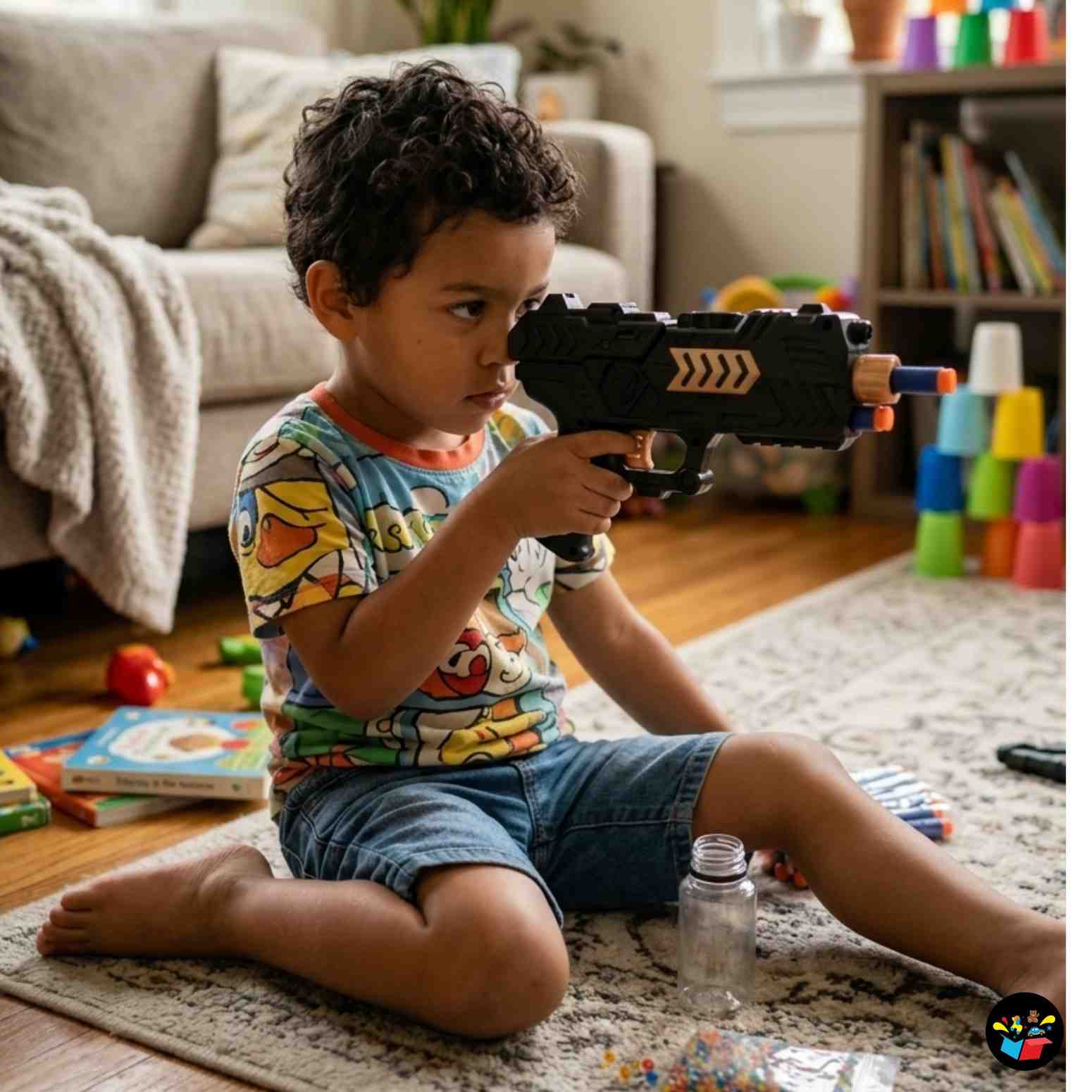 Soft Bullet Toy Gun with Water Beads and Refill Set