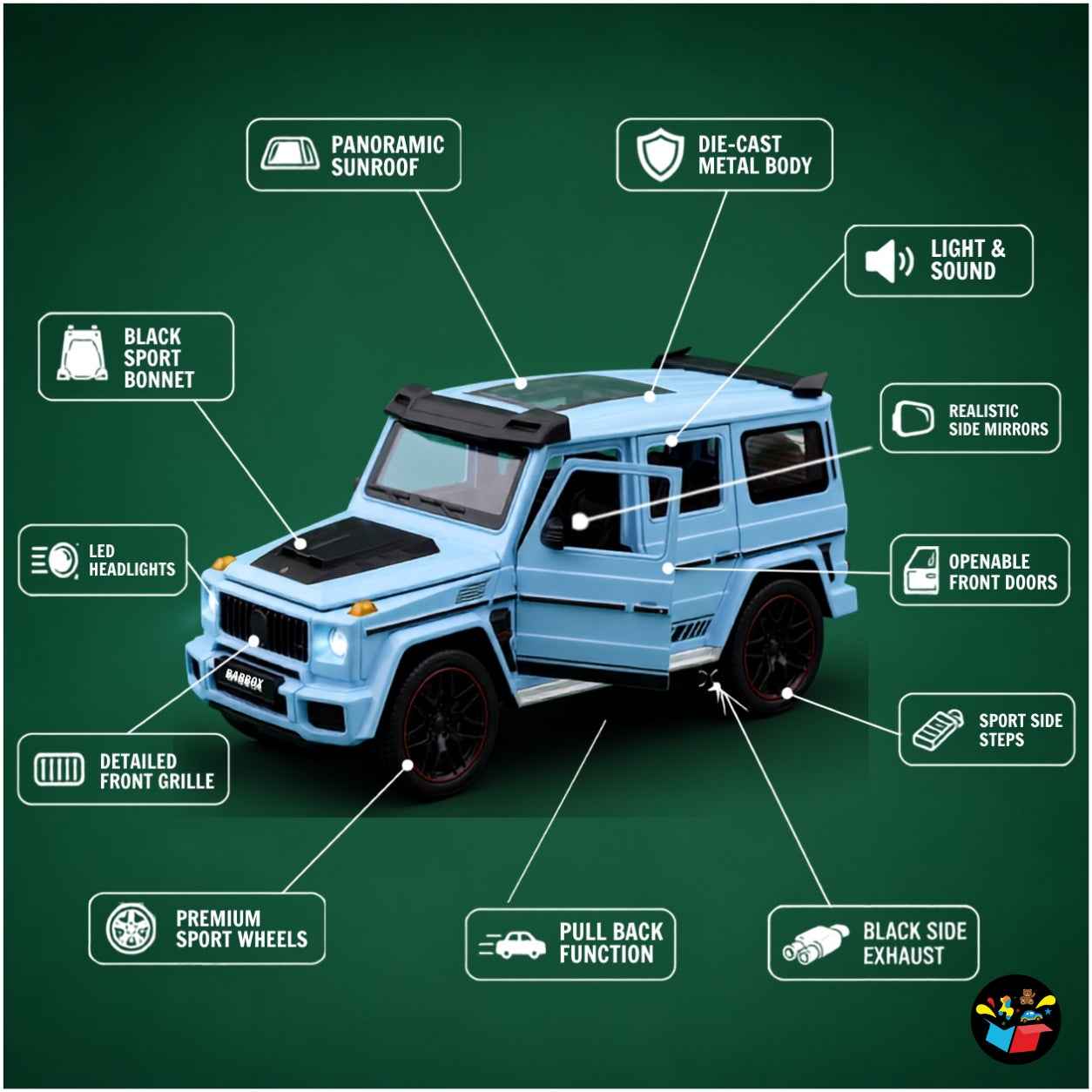 Mercedes AMG G63 Diecast Car with Pull Back