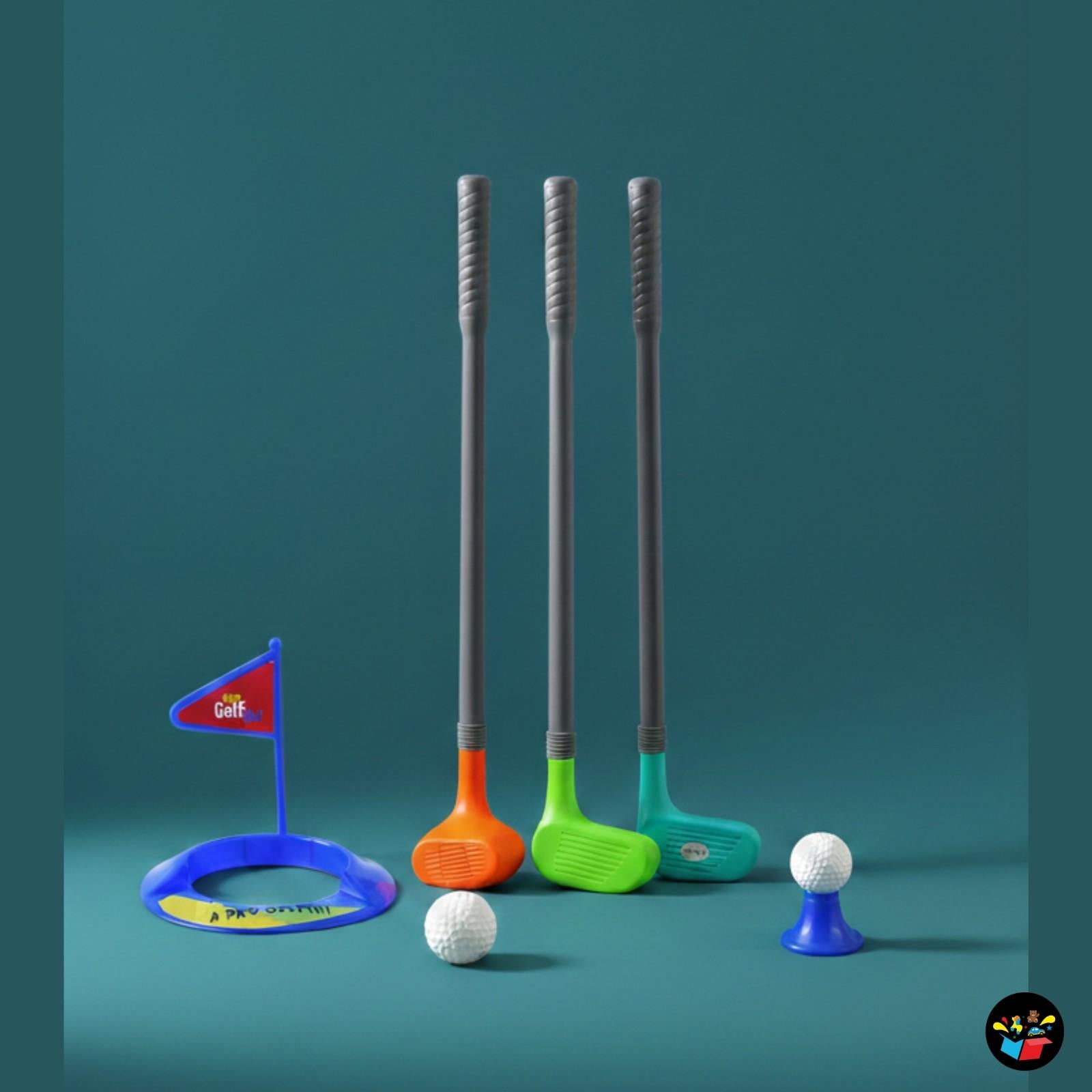 Plastic Golf Set with Golf Sticks, Platform Cup & 2 Balls Kids Boys