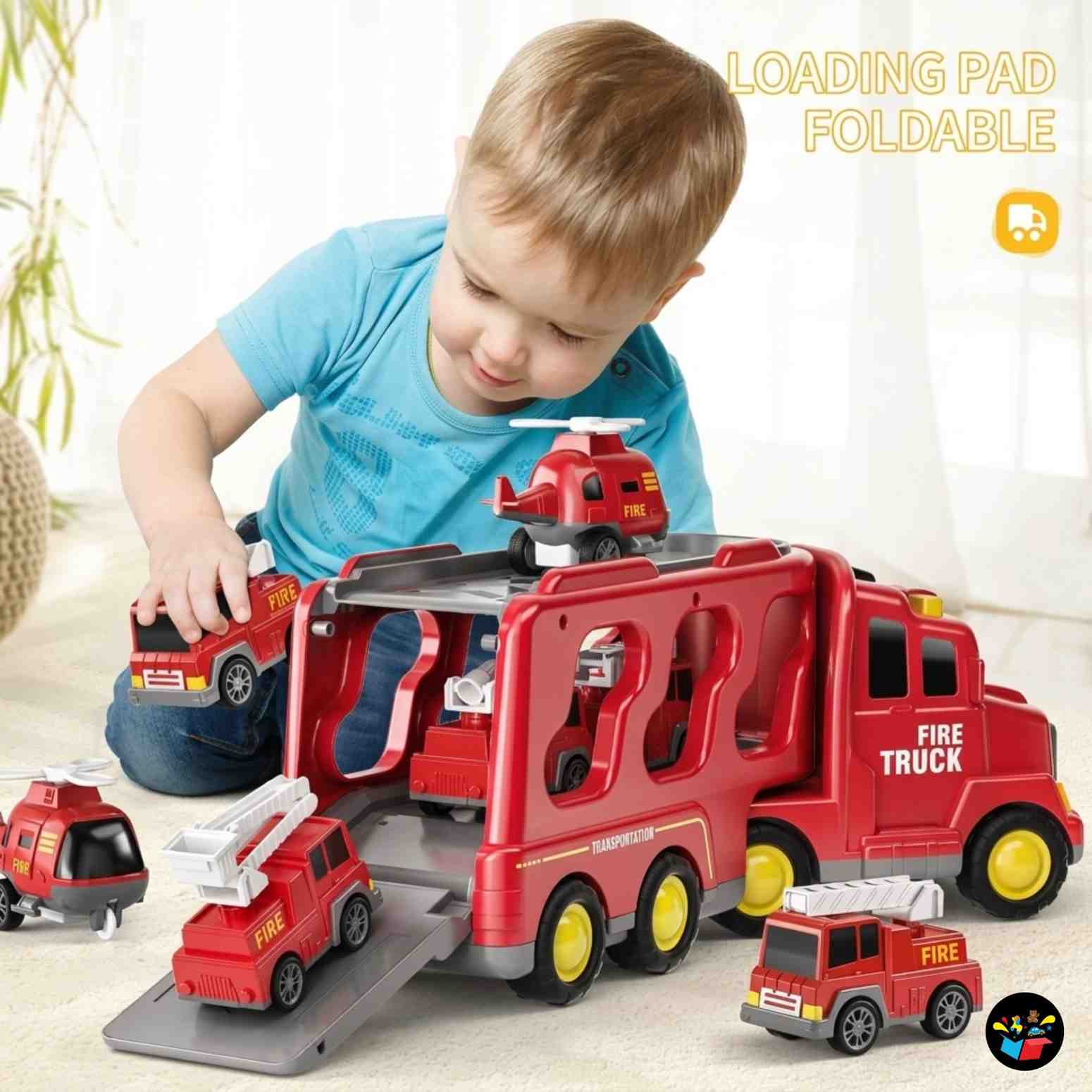 BIG CARRIER TRUCKS WITH SMALL CARS || RED FIREBRICATE