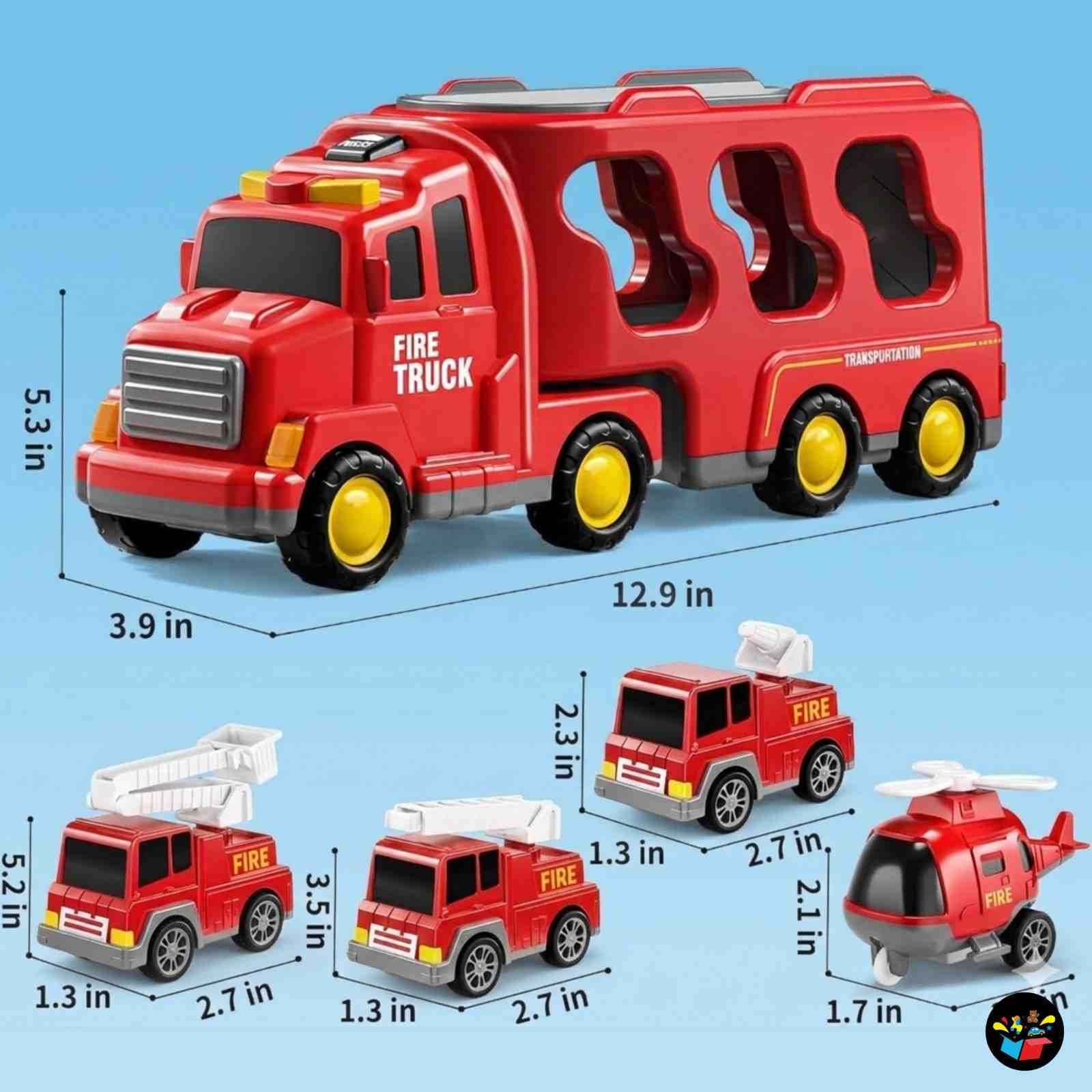 BIG CARRIER TRUCKS WITH SMALL CARS || RED FIREBRICATE