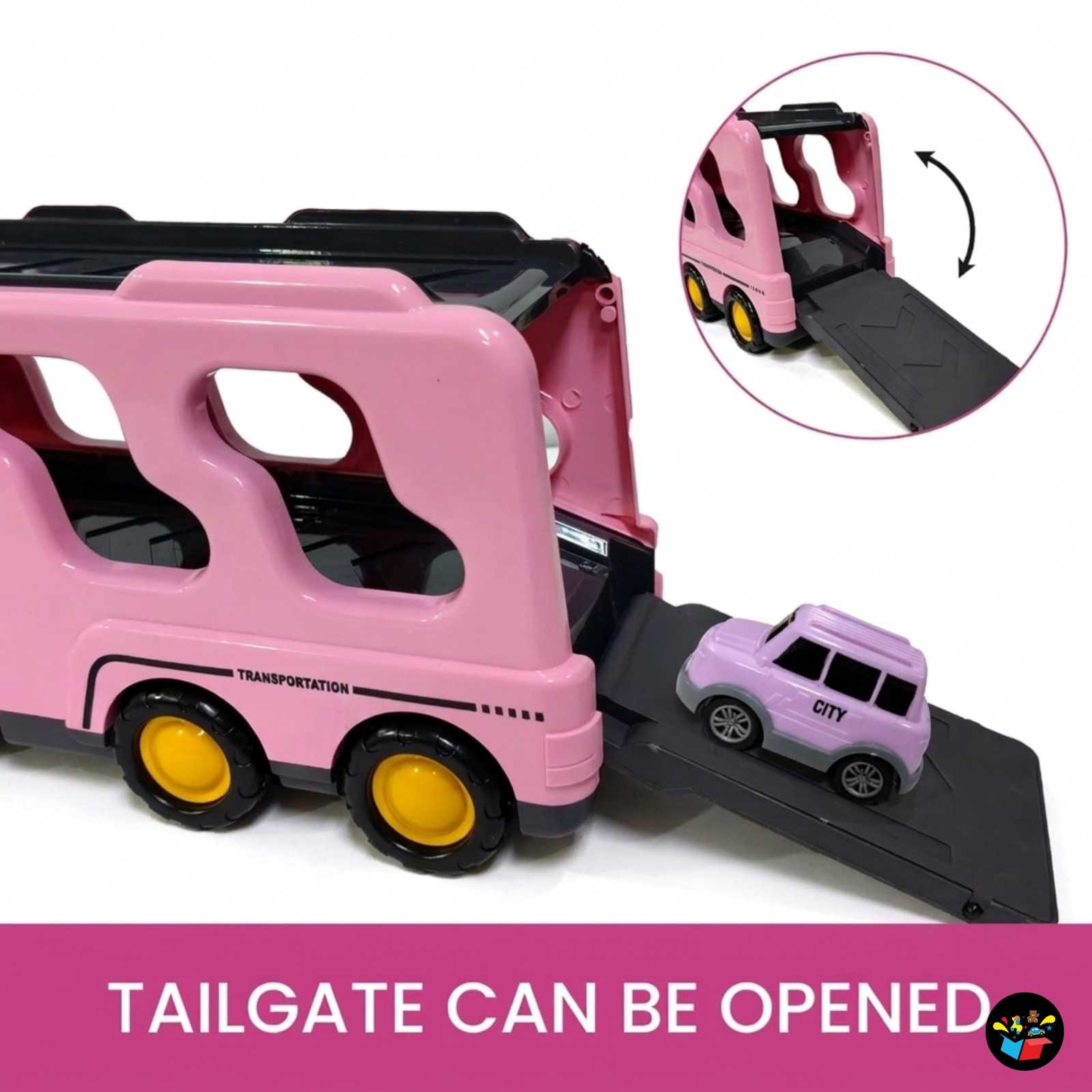 BIG CARRIER TRUCKS WITH SMALL CARS || PINK TRANSPORT TRUCK