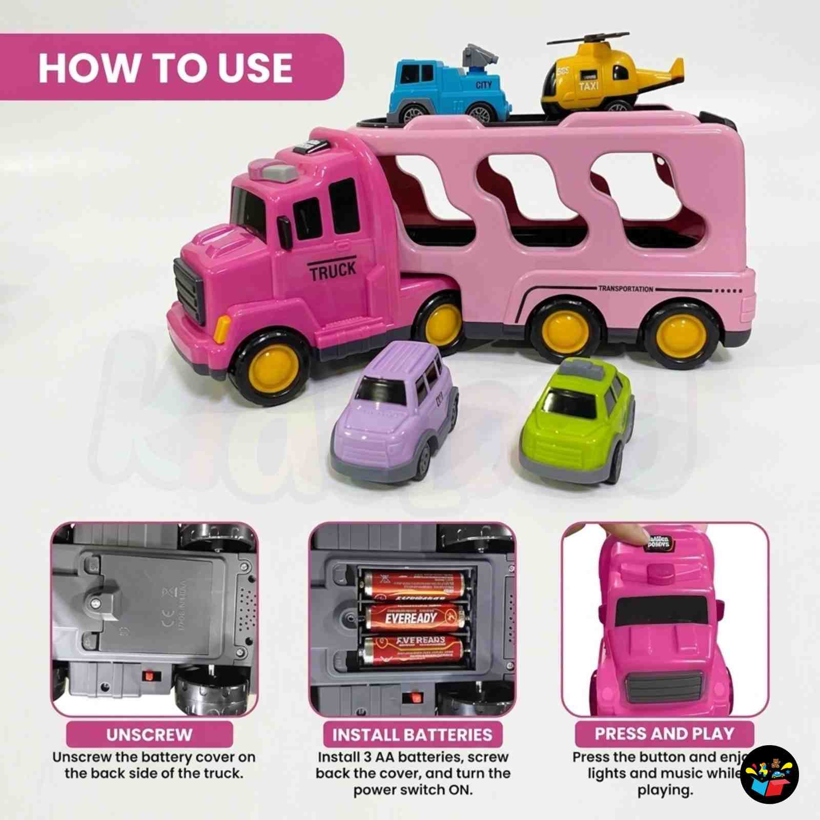 BIG CARRIER TRUCKS WITH SMALL CARS || PINK TRANSPORT TRUCK