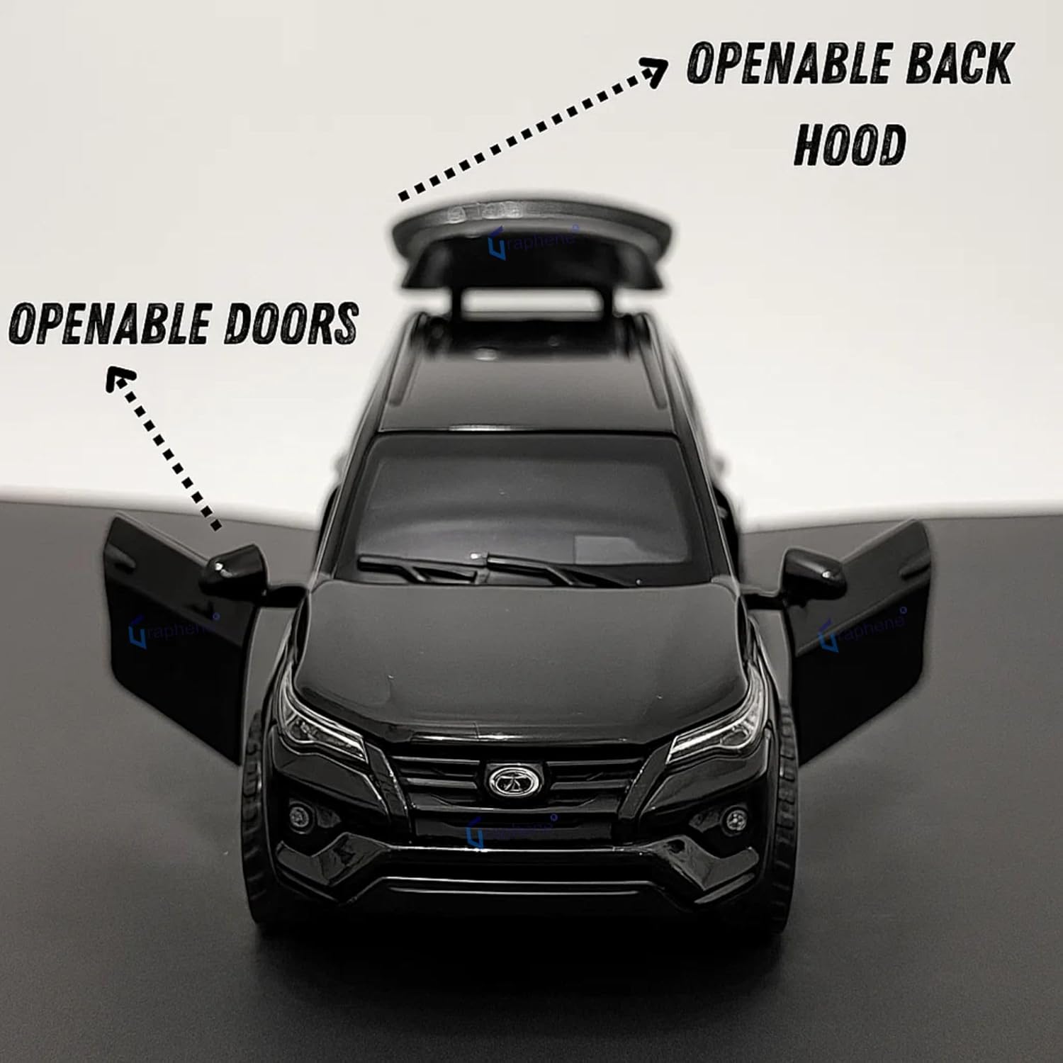 Premium Fortuner Metal SUV Car Pull Back Open Doors