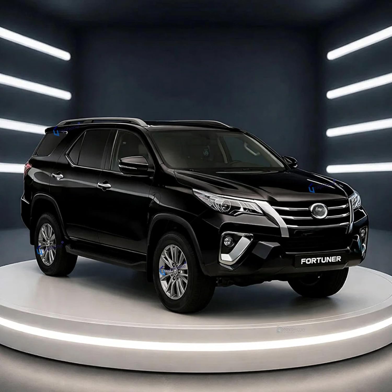 Premium Fortuner Metal SUV Car Pull Back Open Doors